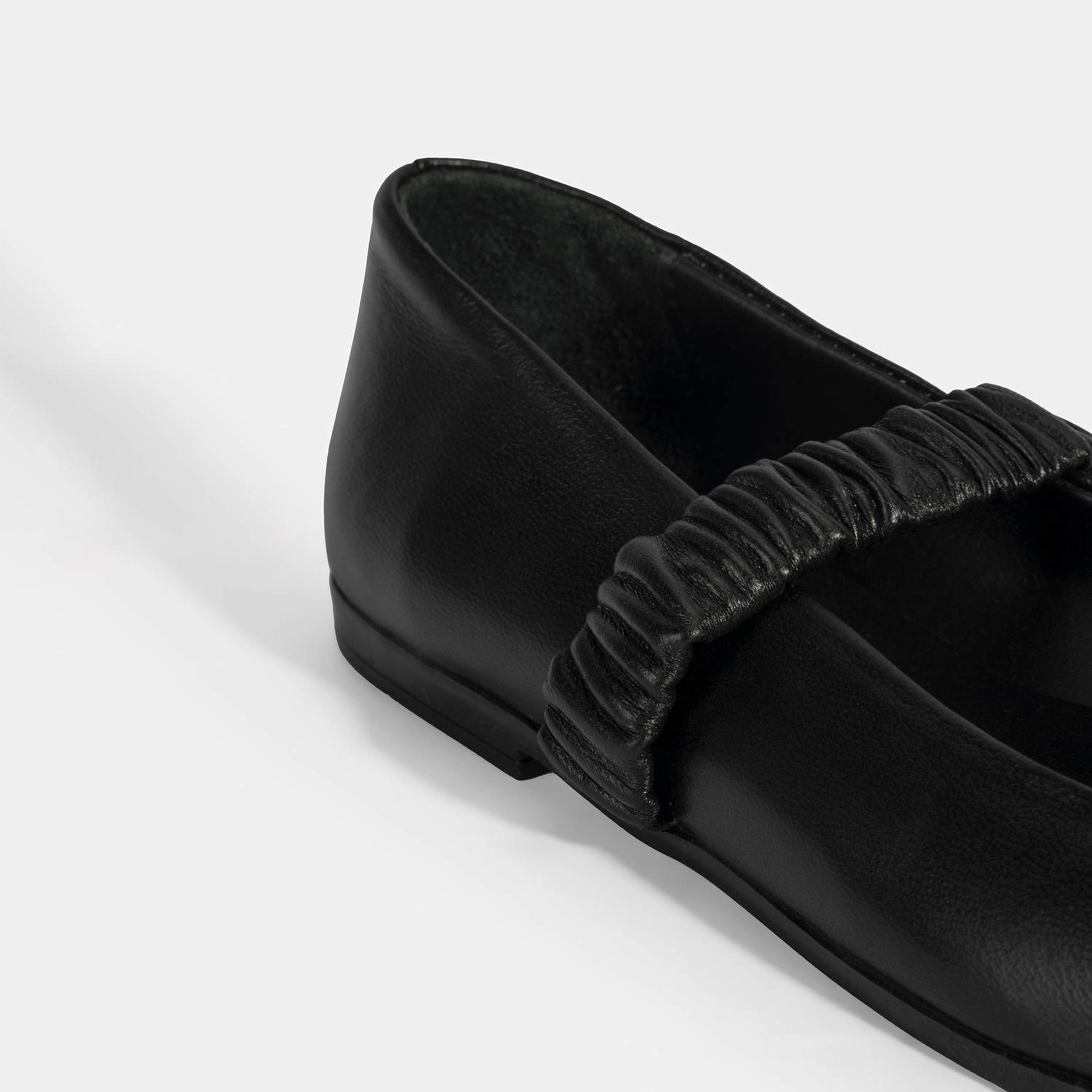 Kadın Siyah Mary Jane Deri Babet