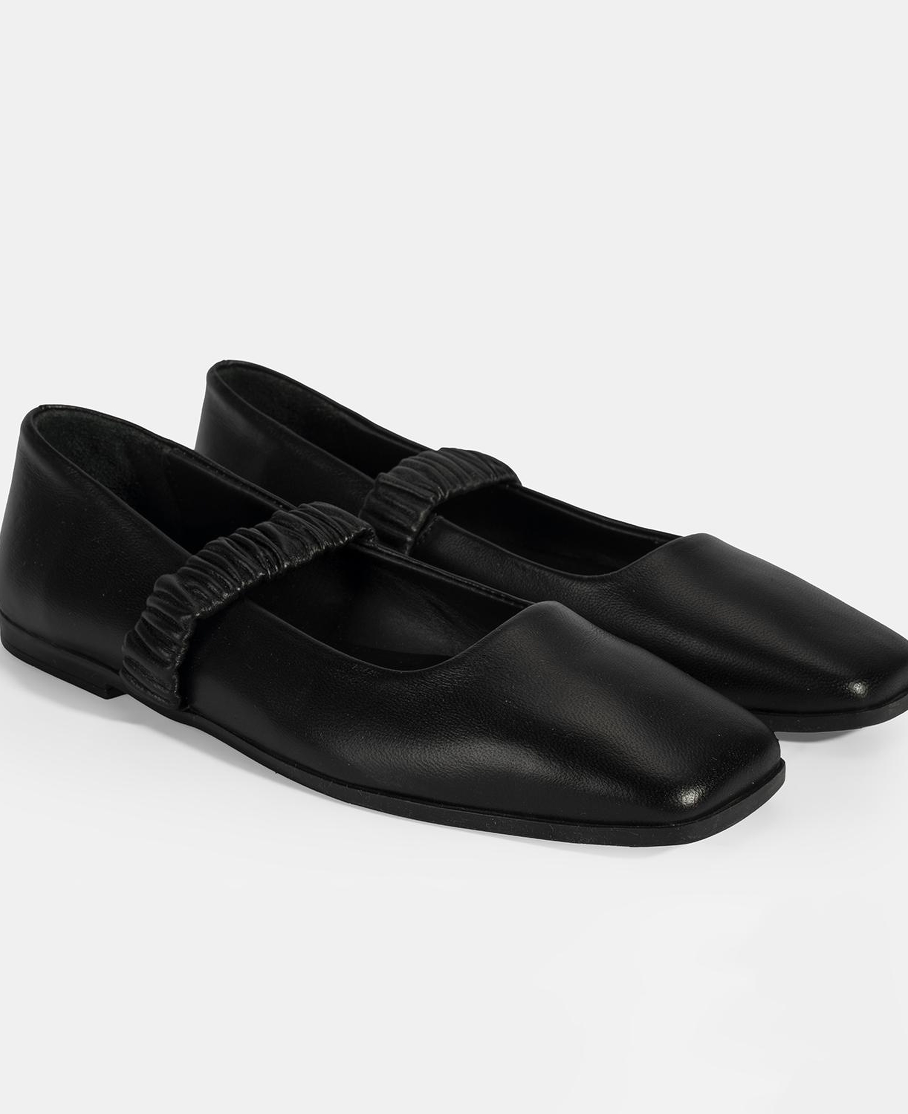 Kadın Siyah Mary Jane Deri Babet