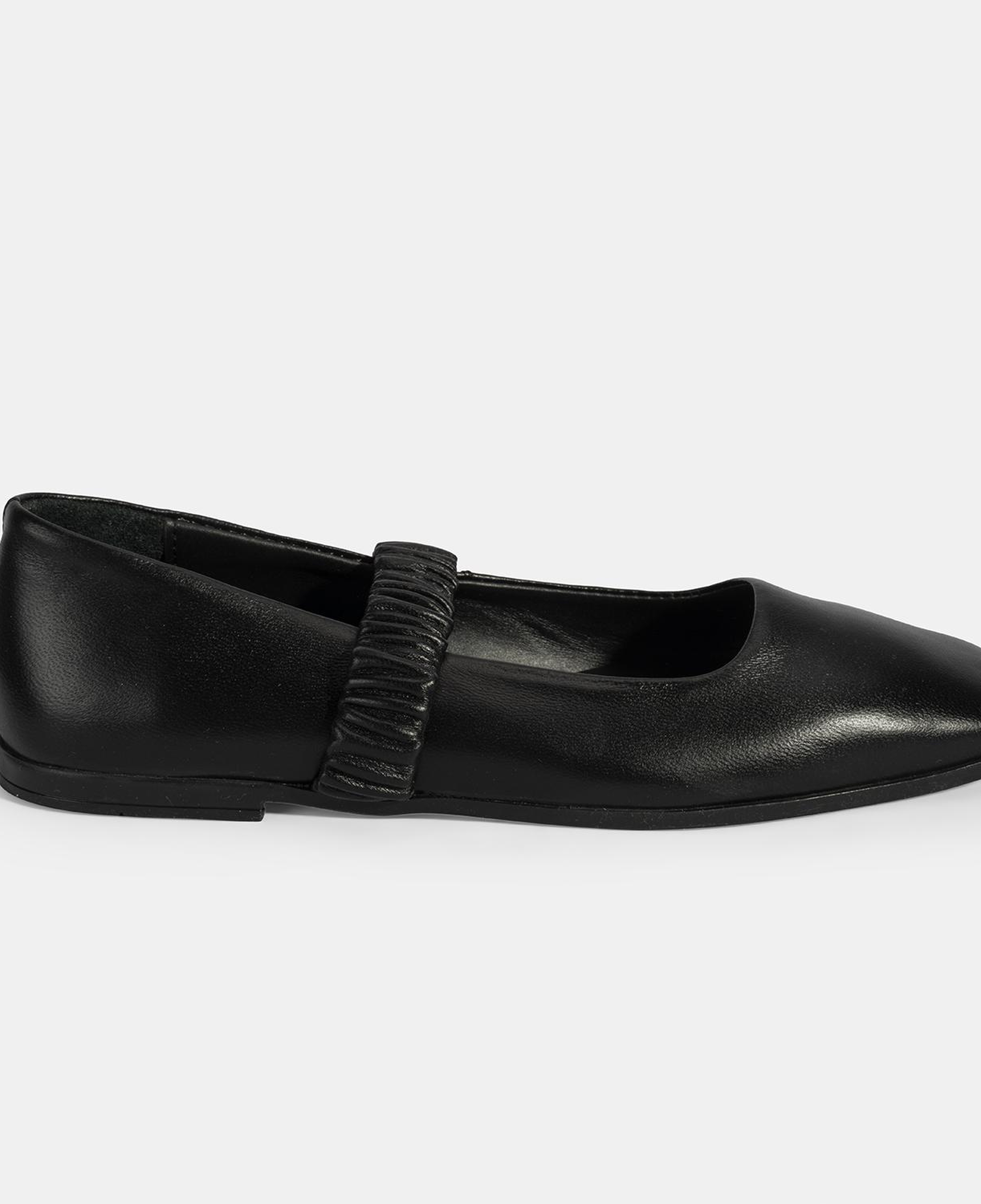 Kadın Siyah Mary Jane Deri Babet