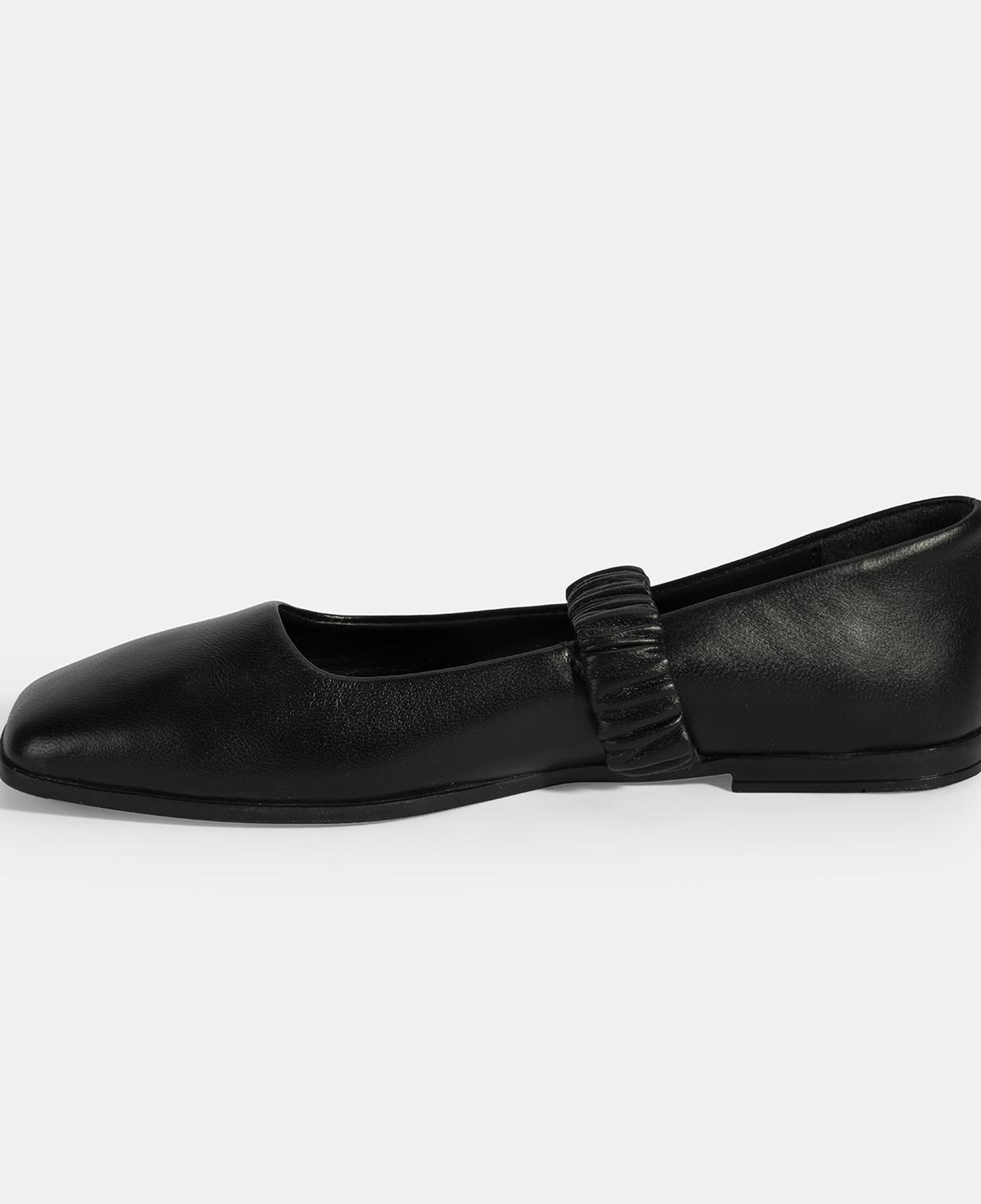 Kadın Siyah Mary Jane Deri Babet