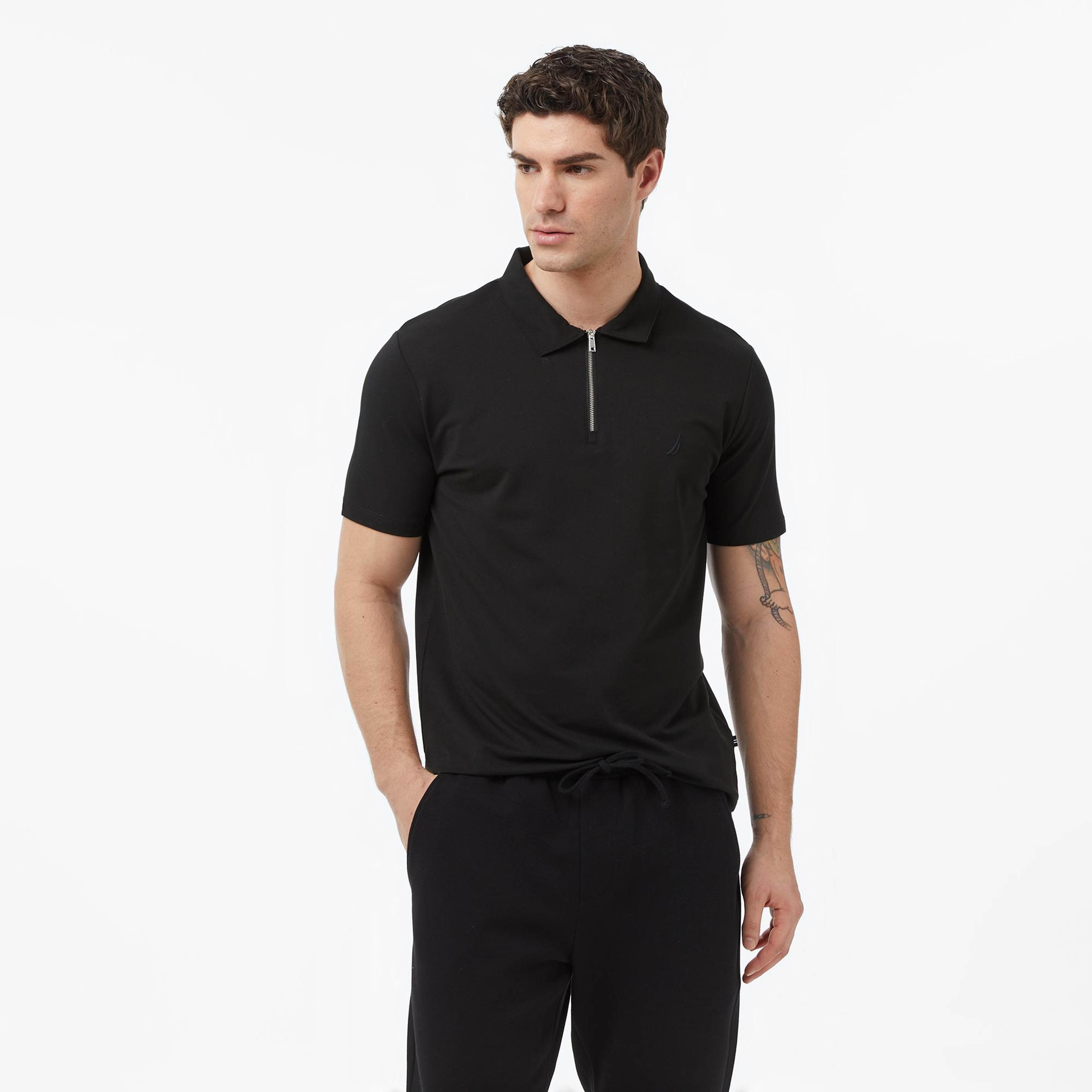 Nautica Erkek Siyah Regular Fit Polo Yaka T-Shirt