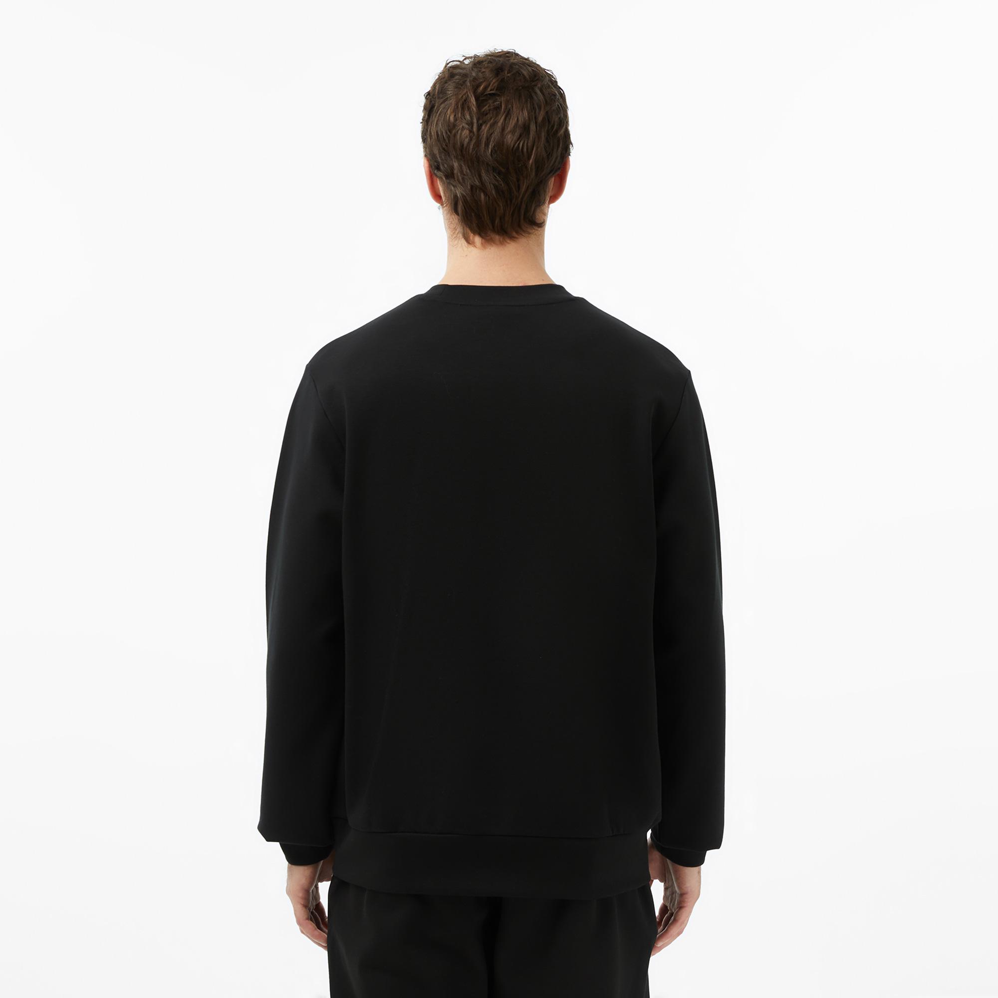 Lacoste Erkek Classic Fit Bisiklet Yaka Siyah Sweatshirt