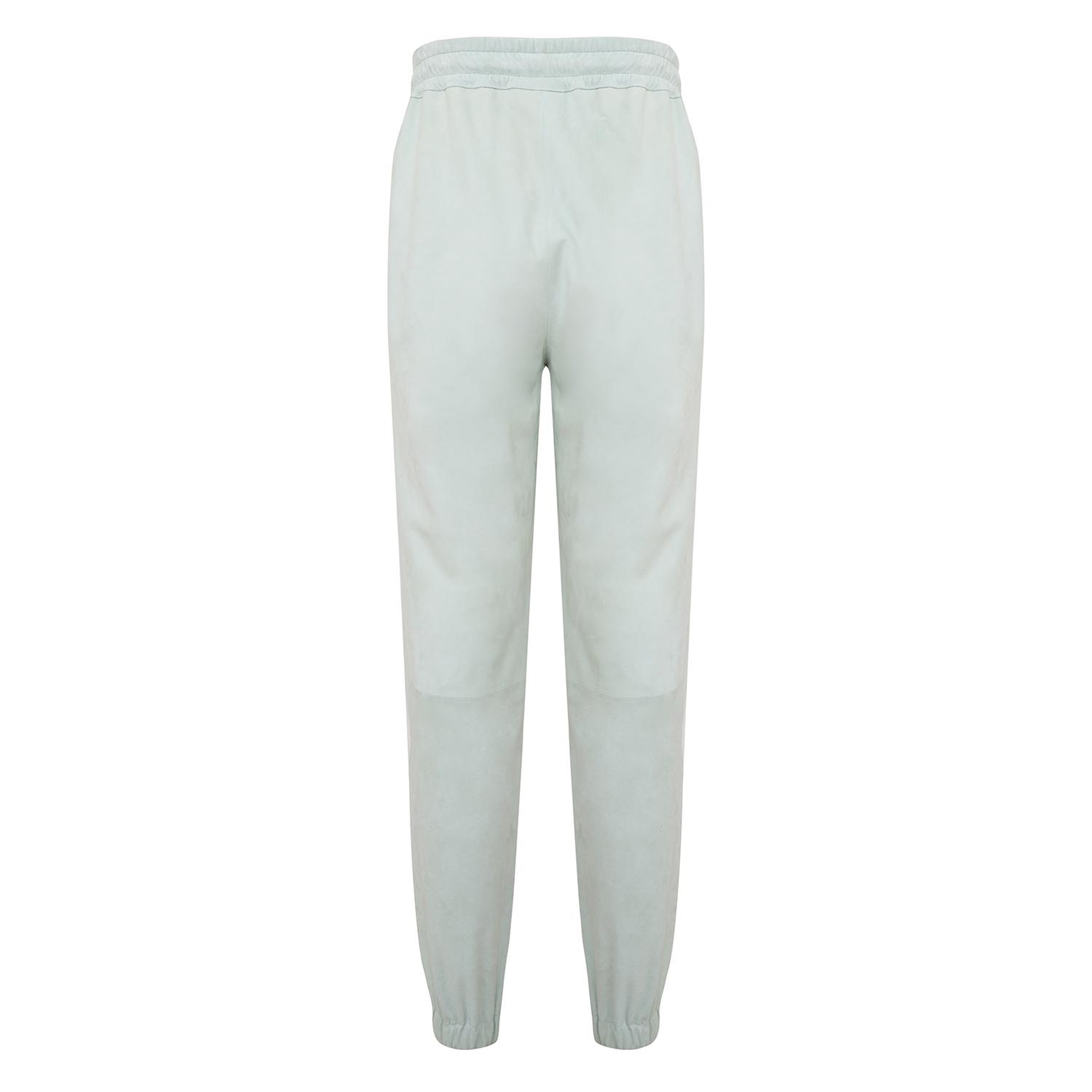 Tekla Mint Kadın Yüksek Bel Süet Jogging Deri Pantolon