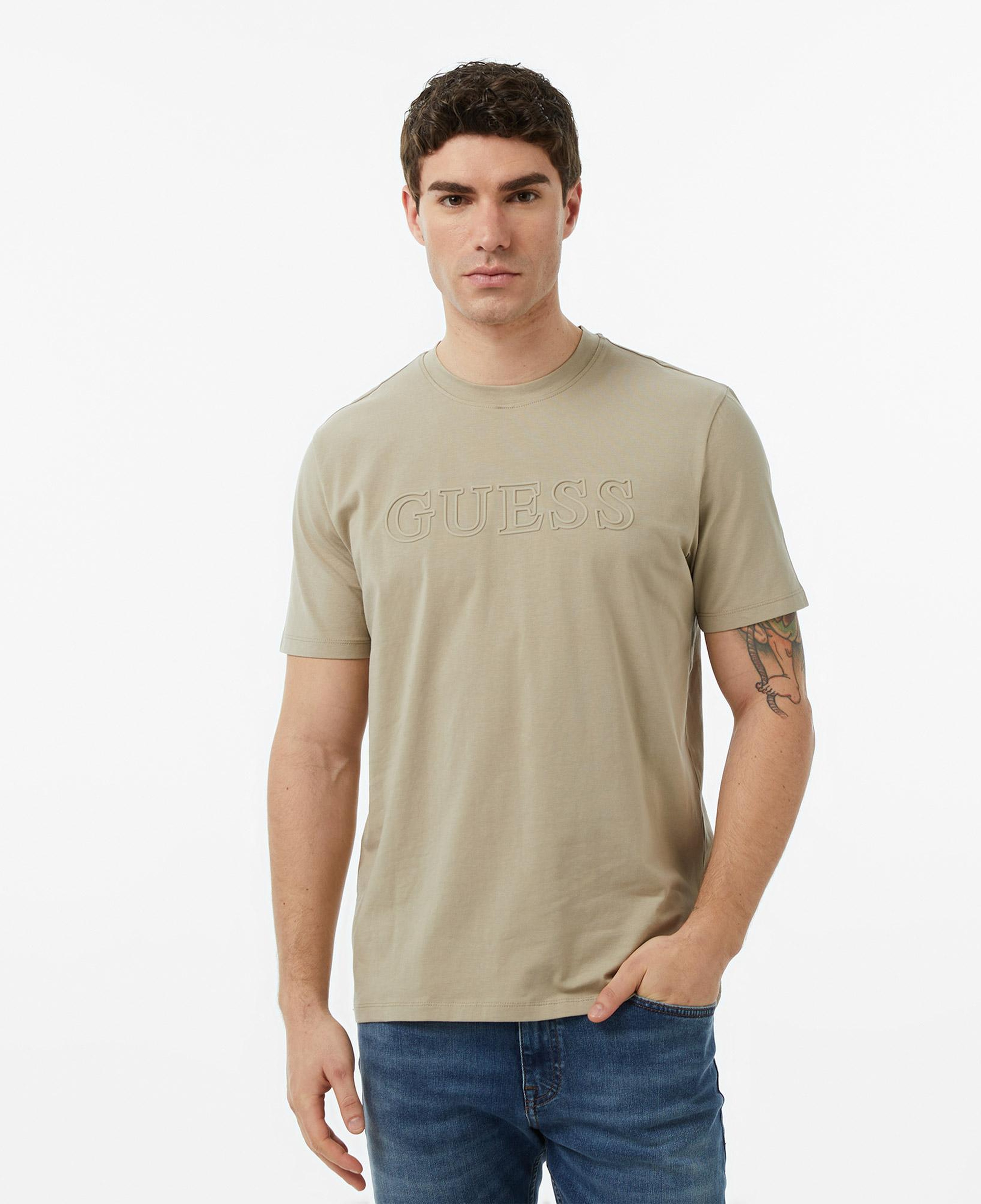 Guess Alphy Aktif Regular Fit Erkek Gri T-Shirt
