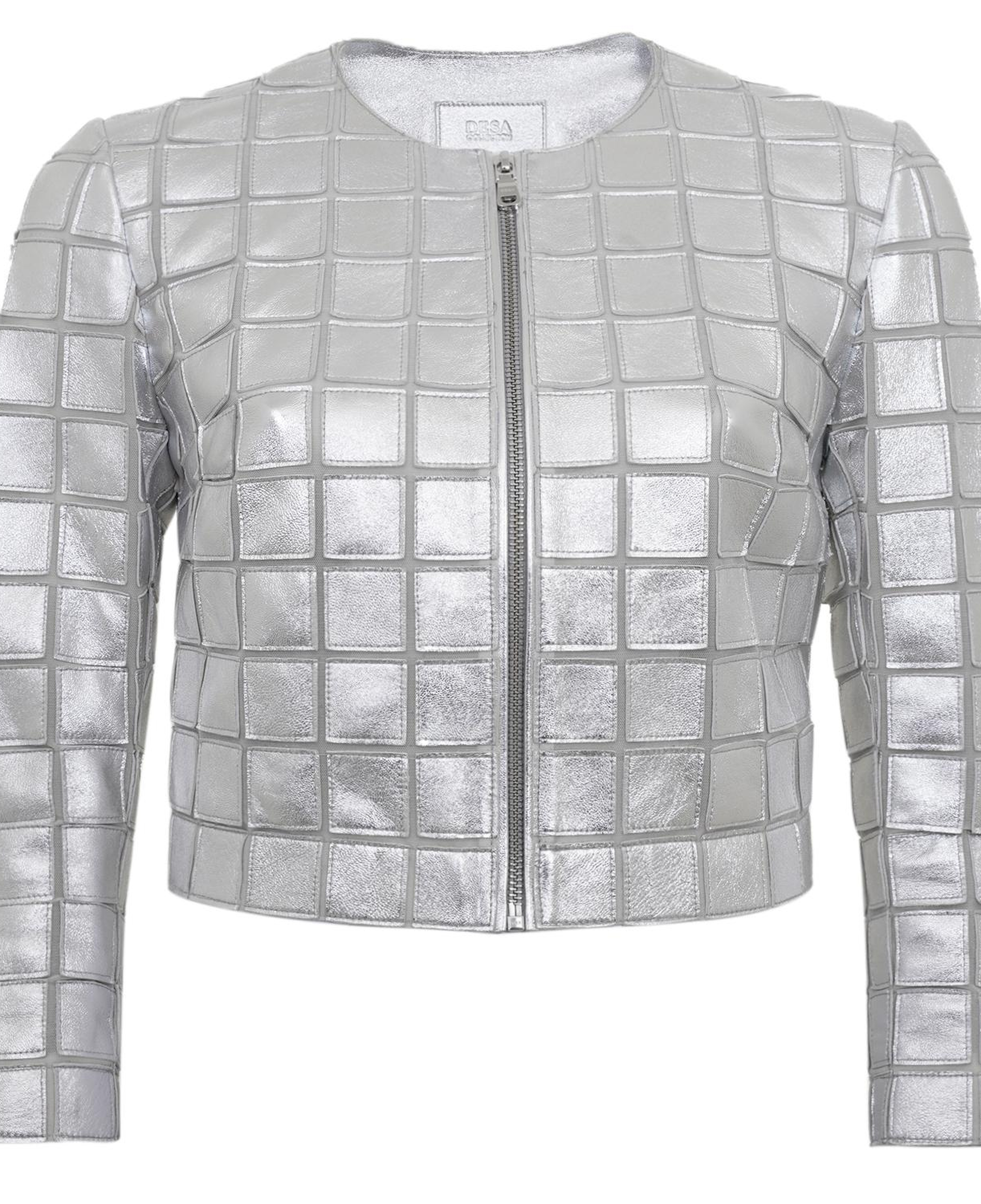 Terra Gümüş Kadın Panelli Deri Ceket