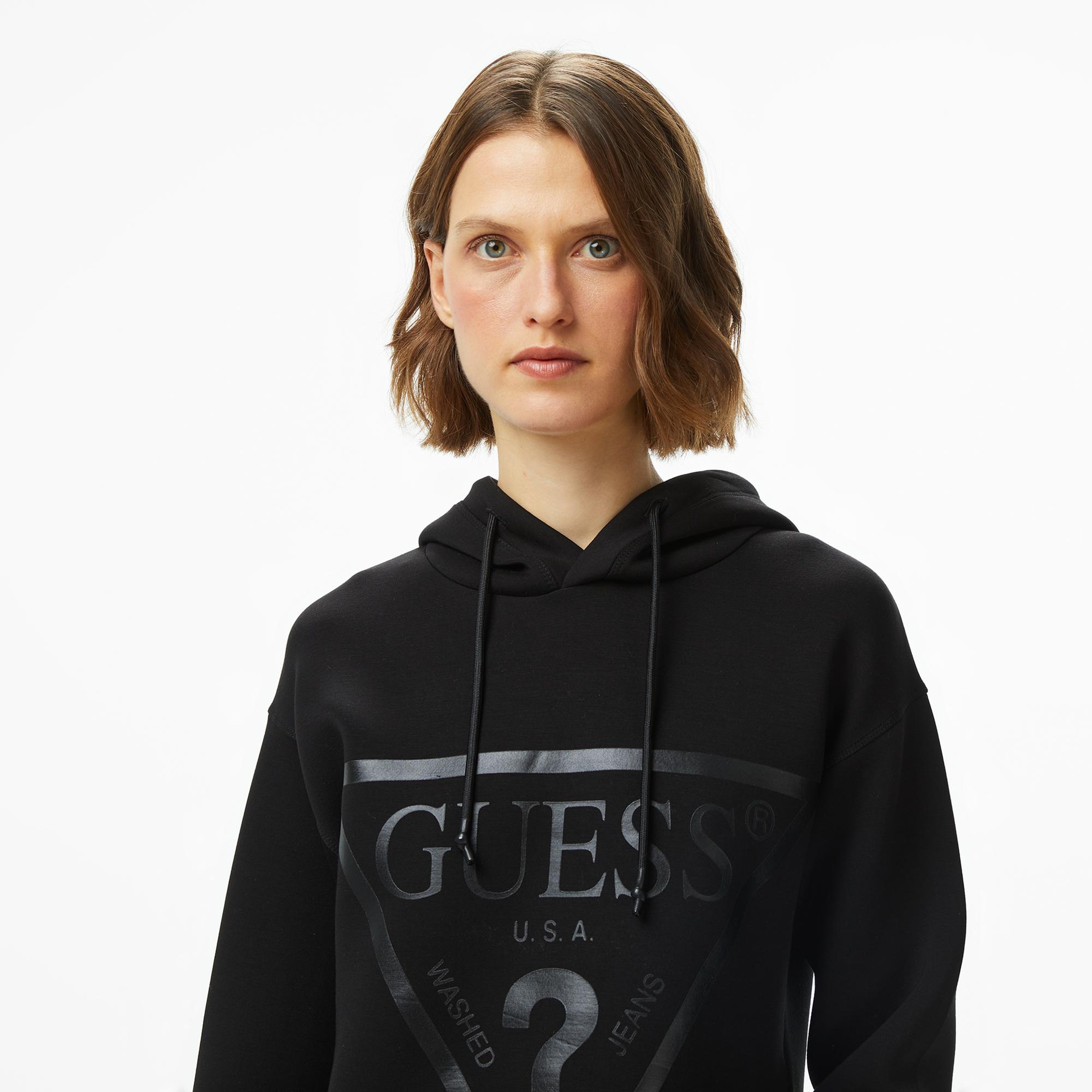 Guess New Alisa Kadın Siyah Hoodie