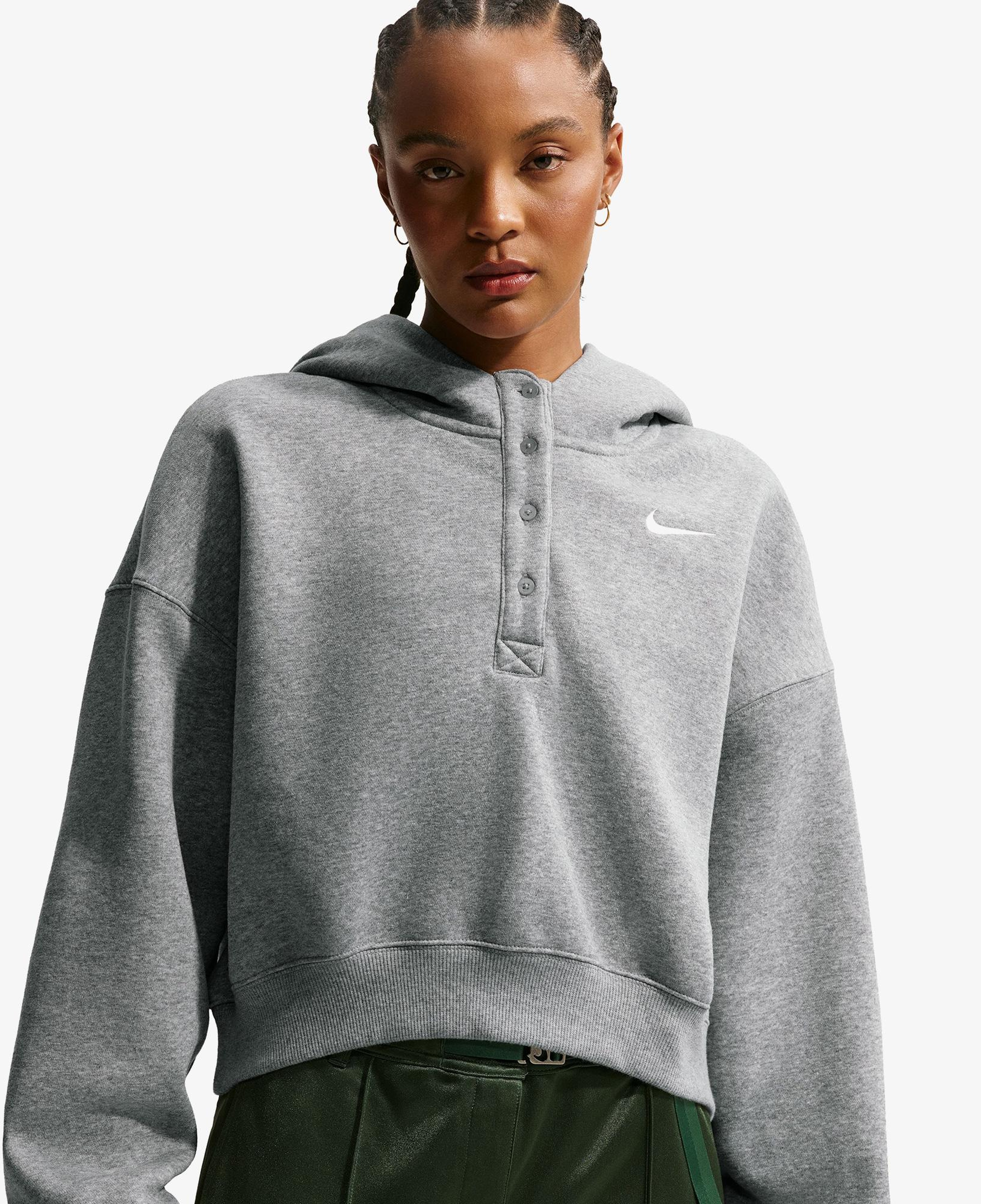 Nike Sportswear Phoenix Fleece Kadın Gri Hoodie