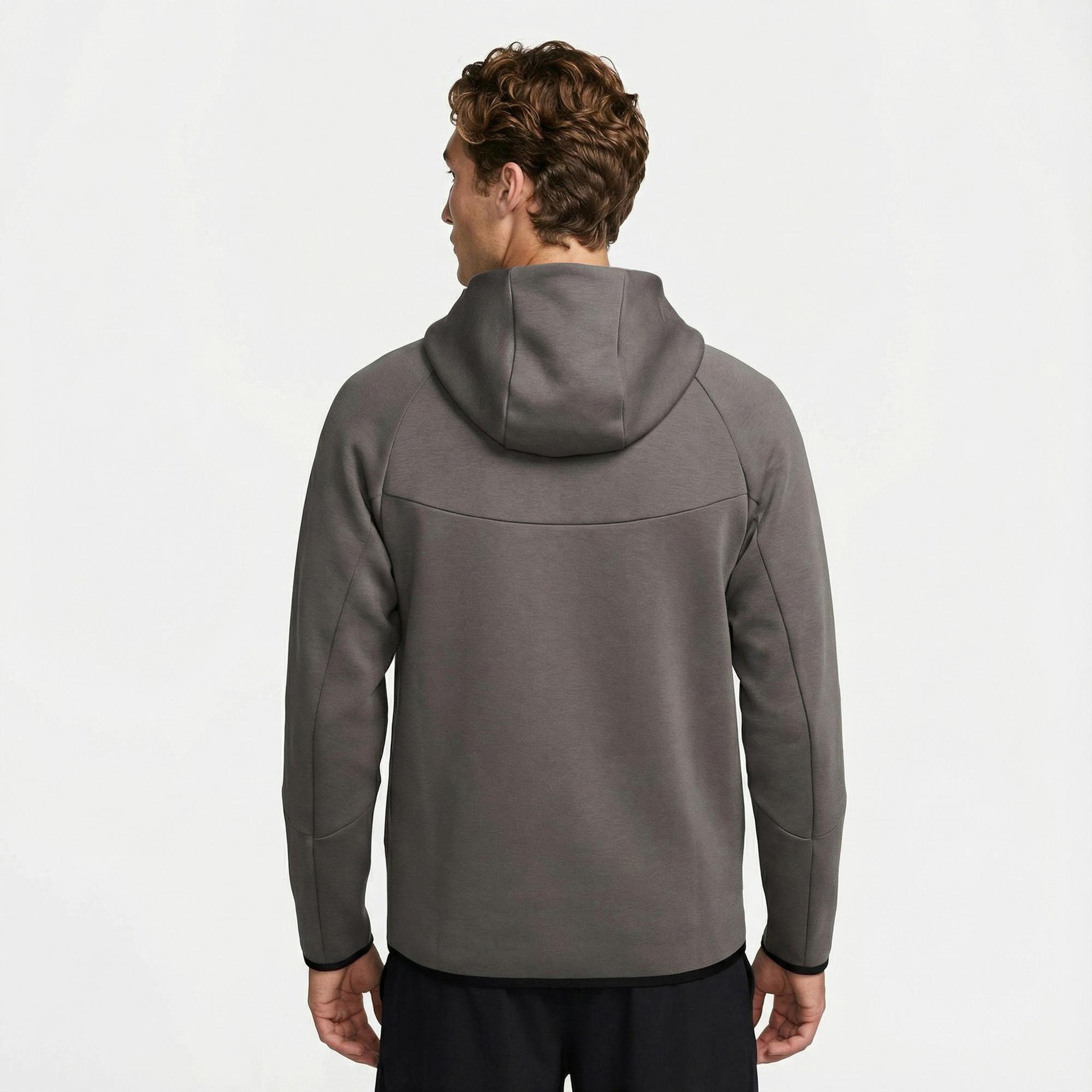 Nike Tech Fleece Erkek Gri Kapüşonlu Hoodie