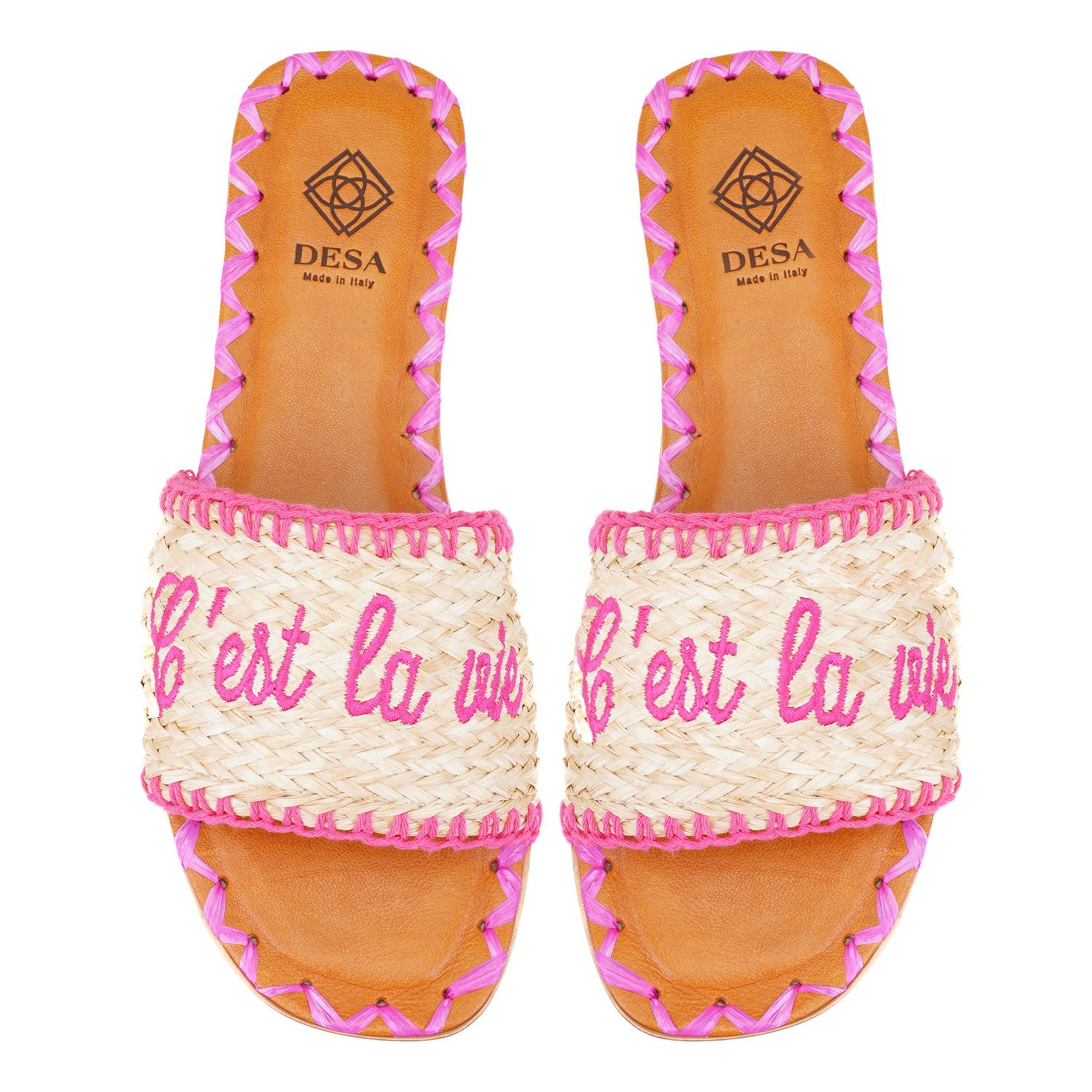 Kadın Pembe Hasır Örgülü Terlik