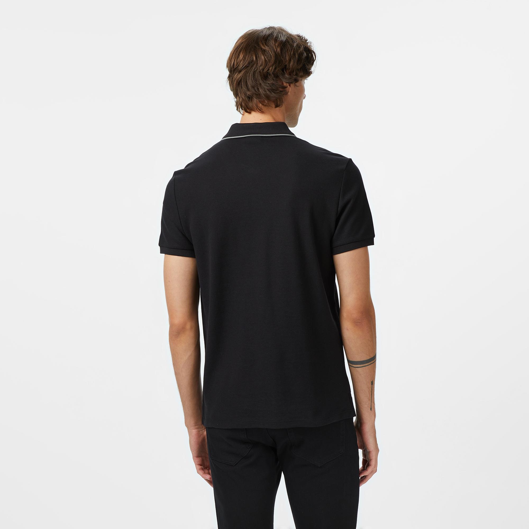 Calvin Klein Refined Pique Tipped Classic Erkek Siyah Polo