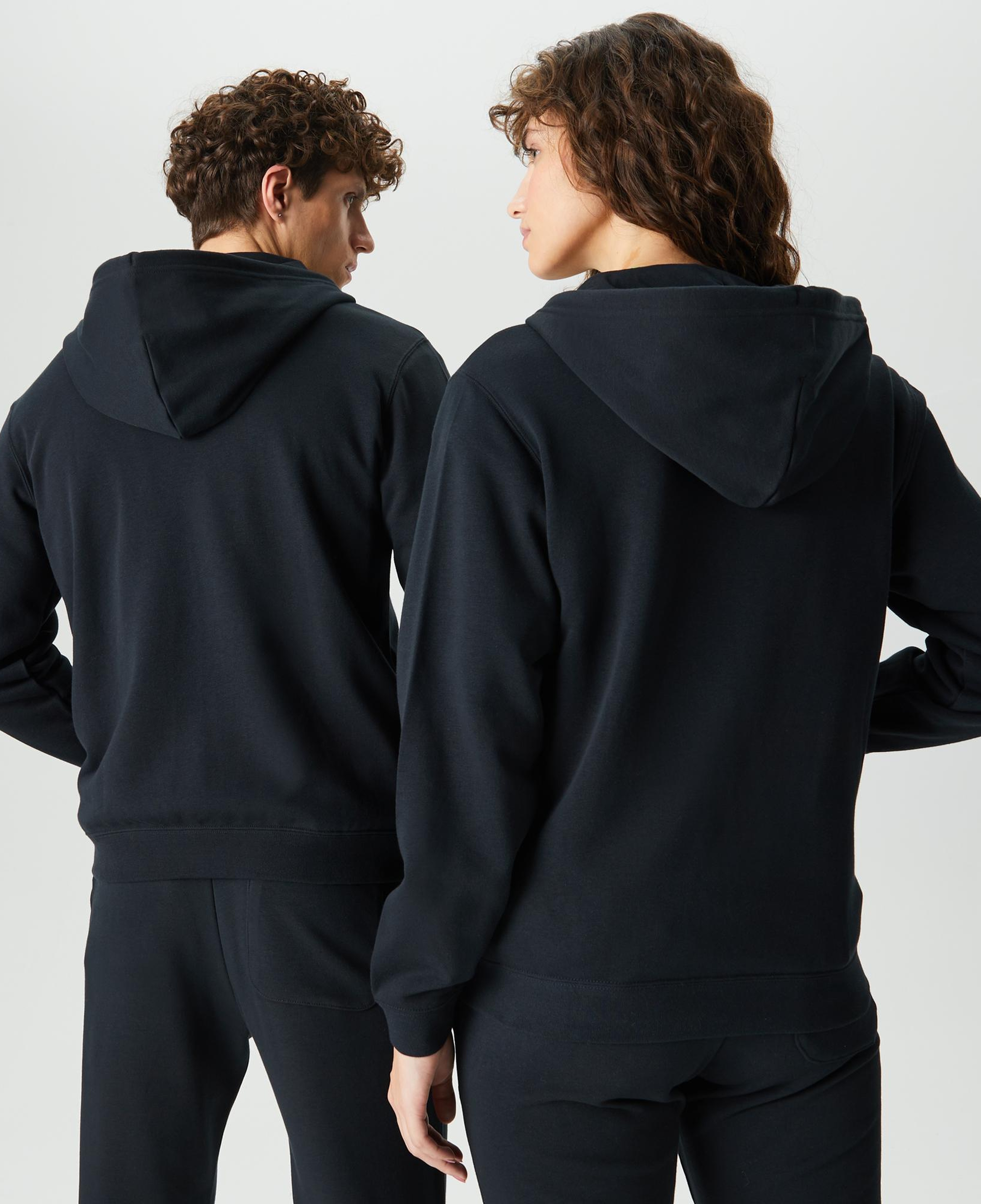 Converse Unisex Siyah Fermuarlı Hoodie