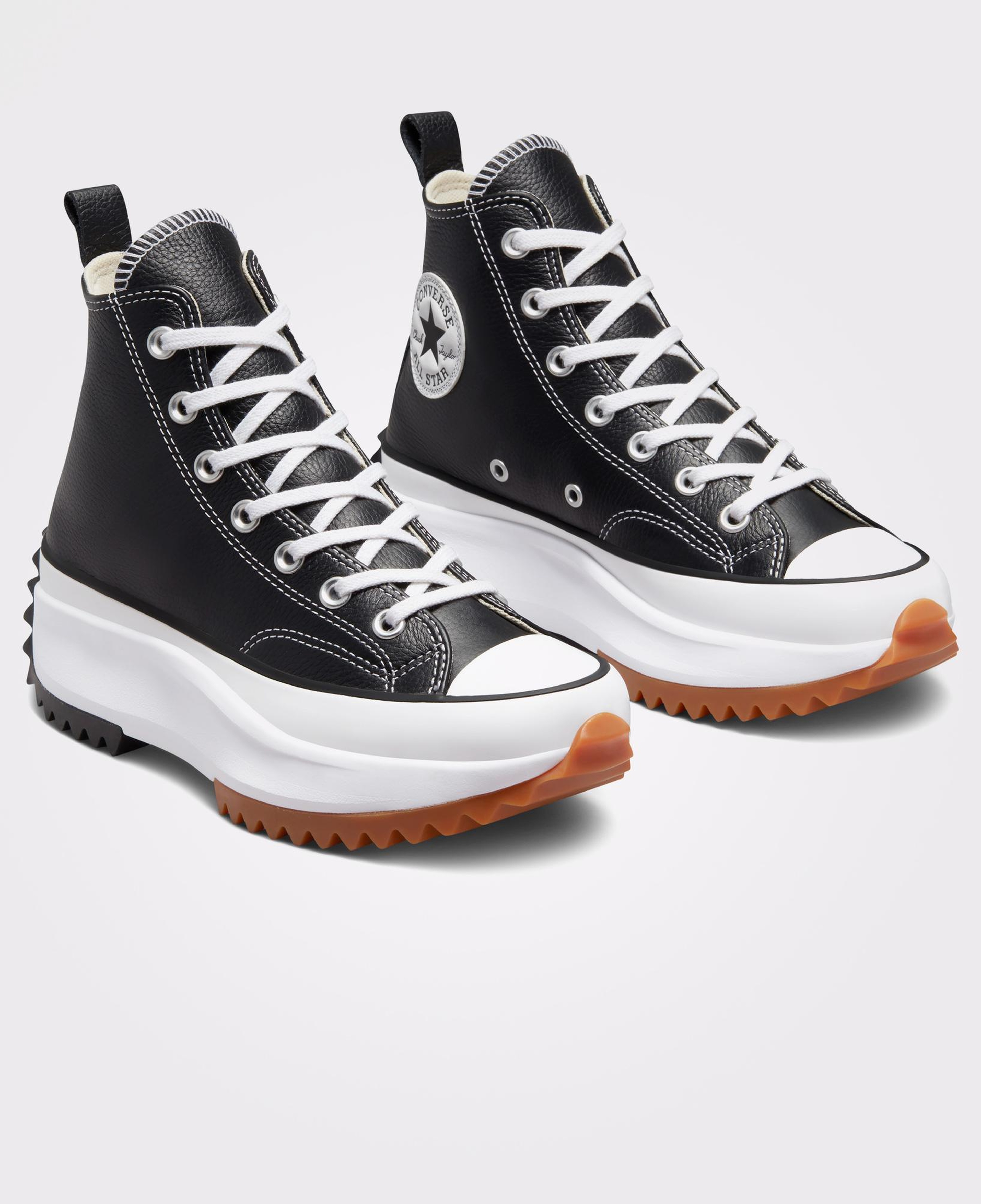 Converse Run Star Hike Foundational Unisex Siyah Deri Platform Sneaker