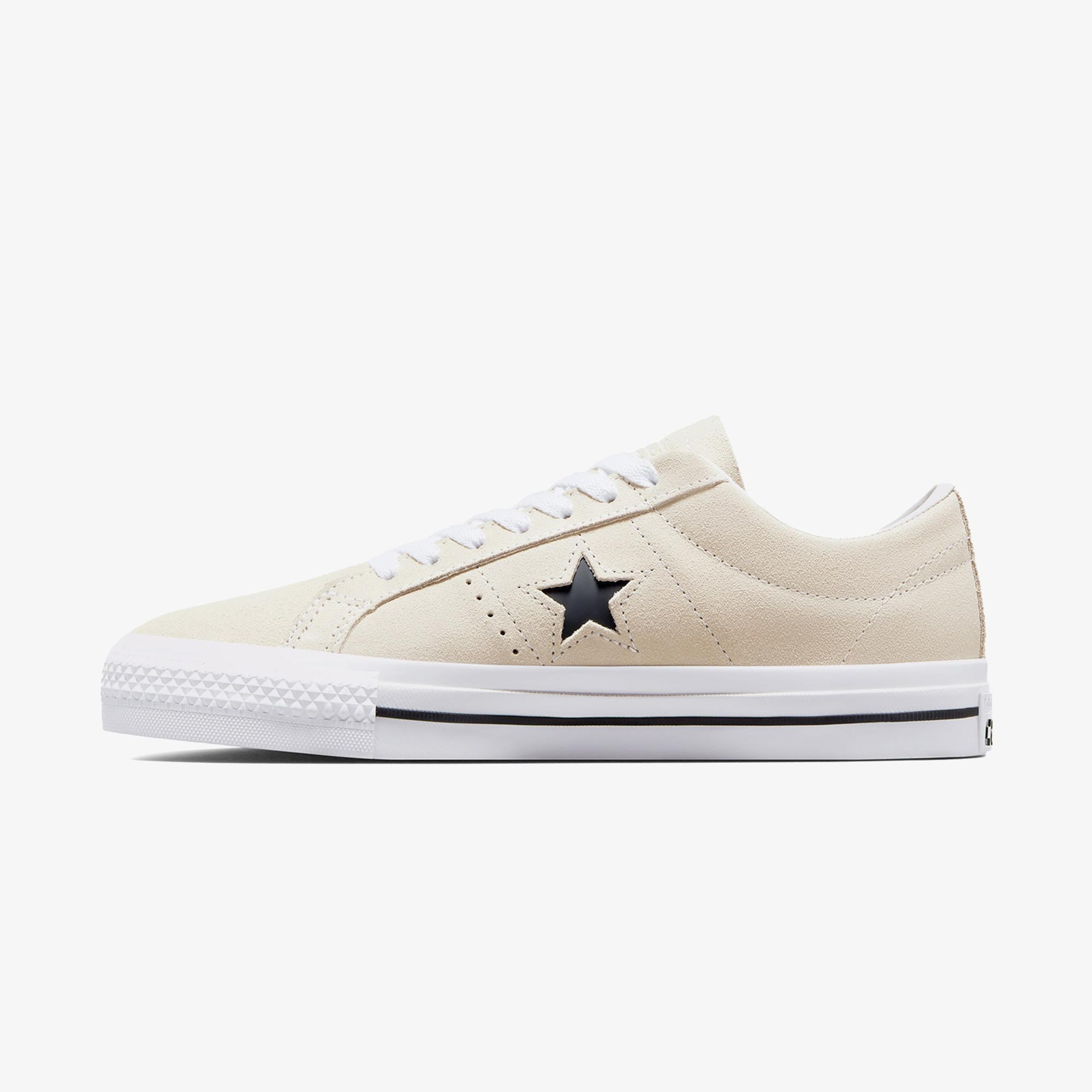 Converse Cons One Star Pro Unisex Krem Süet Sneaker