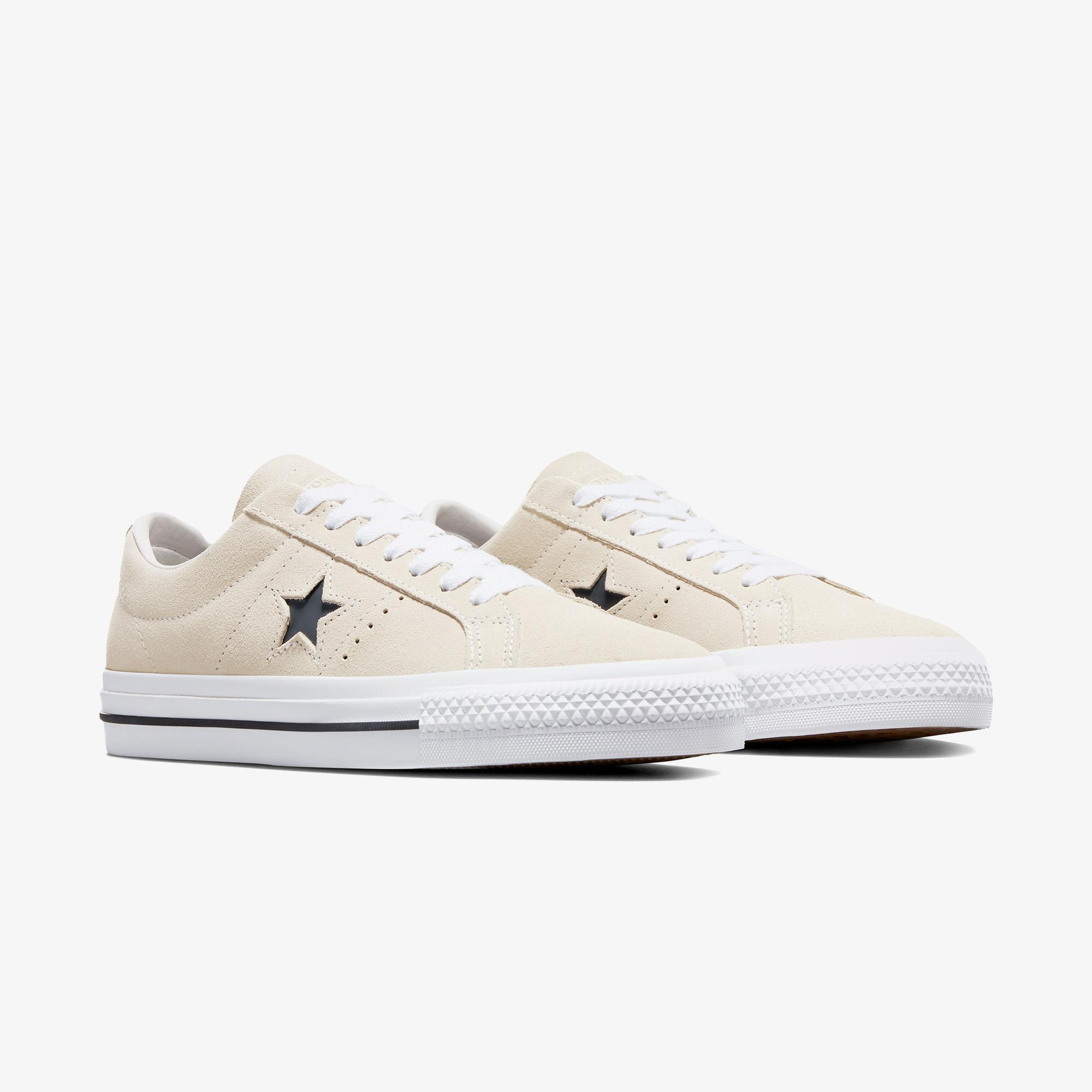 Converse Cons One Star Pro Unisex Krem Süet Sneaker