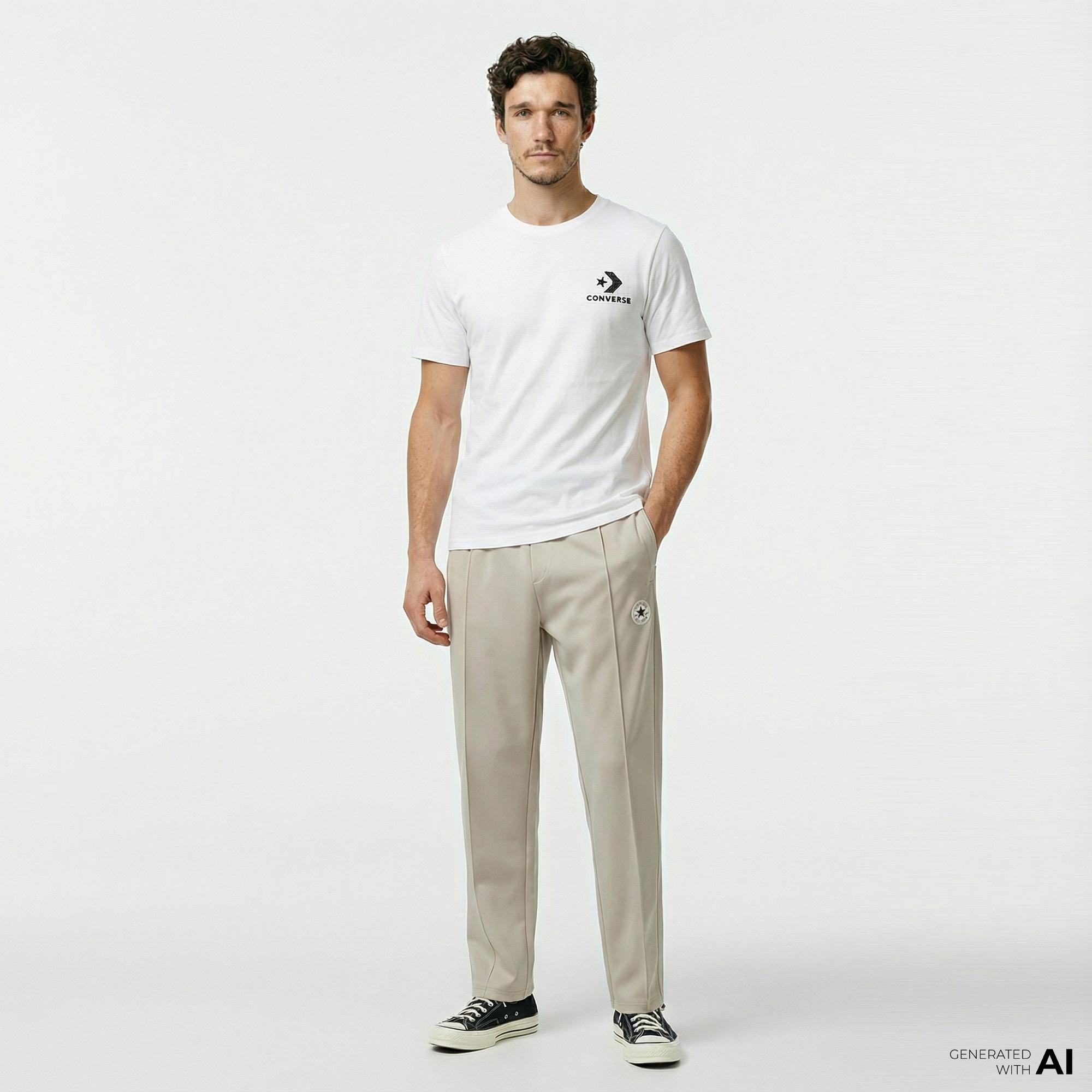 Converse Erkek Baskılı Beyaz T-Shirt