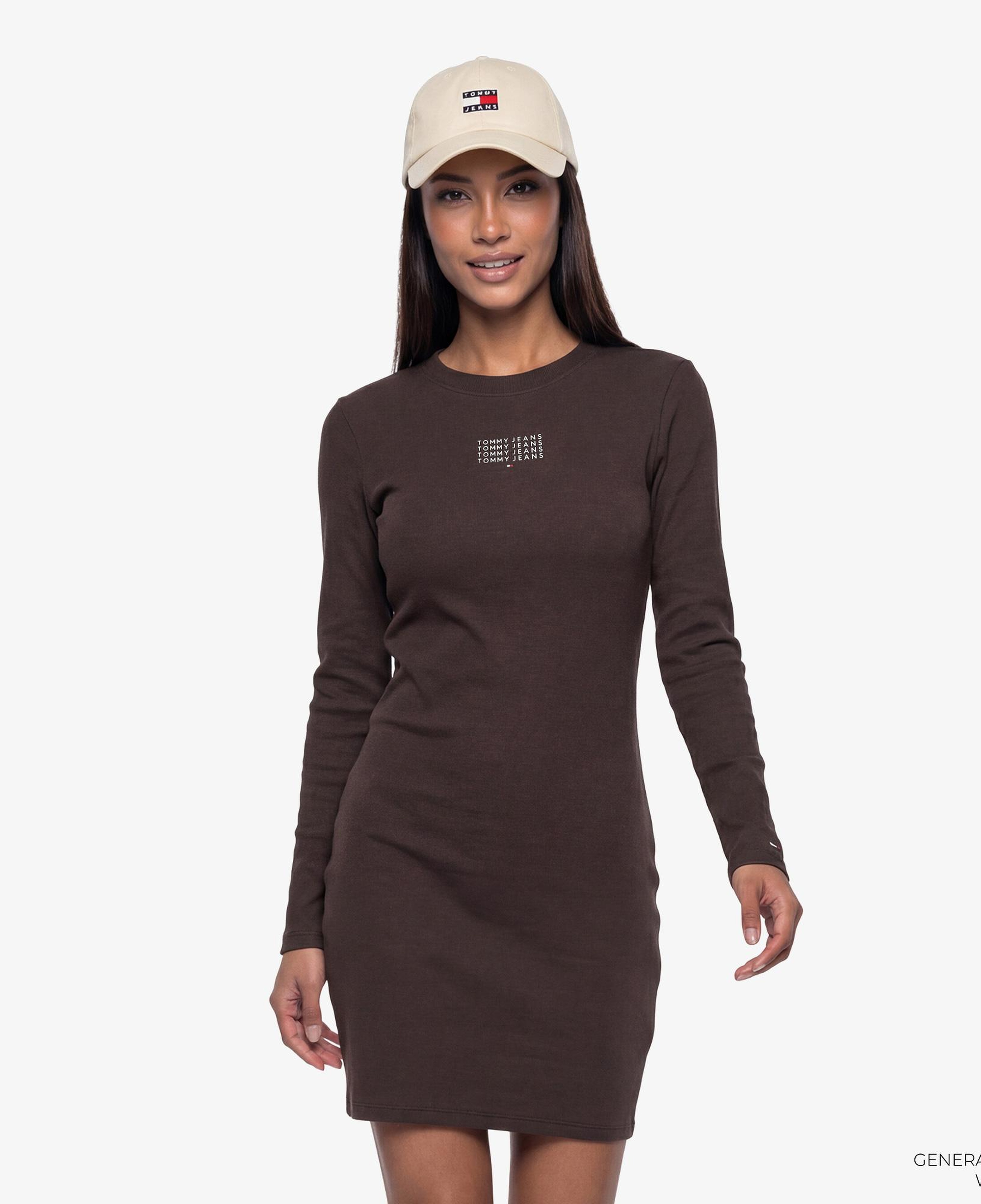 Tommy Hilfiger Linear Kadın Kahverengi Elbise