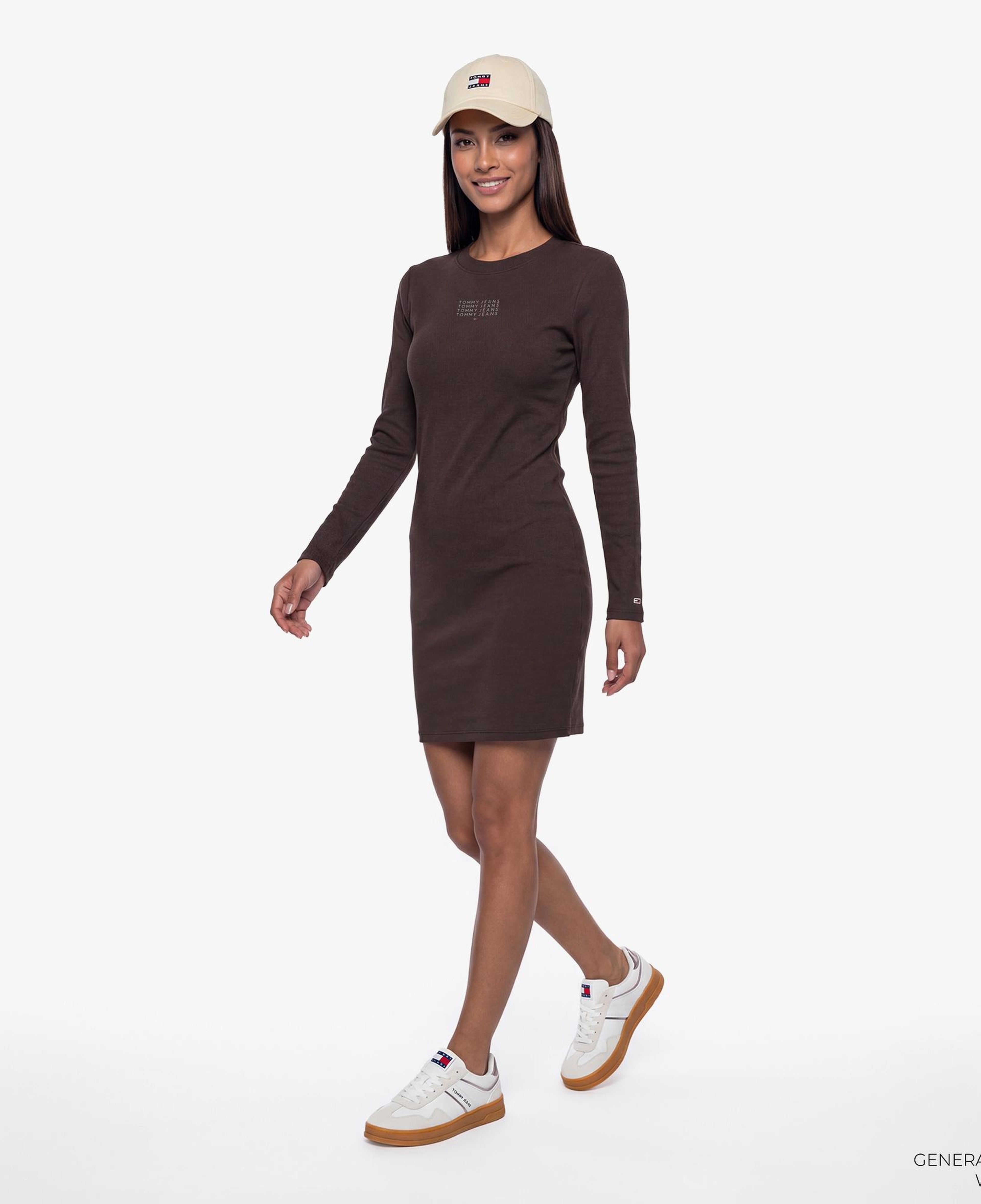 Tommy Hilfiger Linear Kadın Kahverengi Elbise