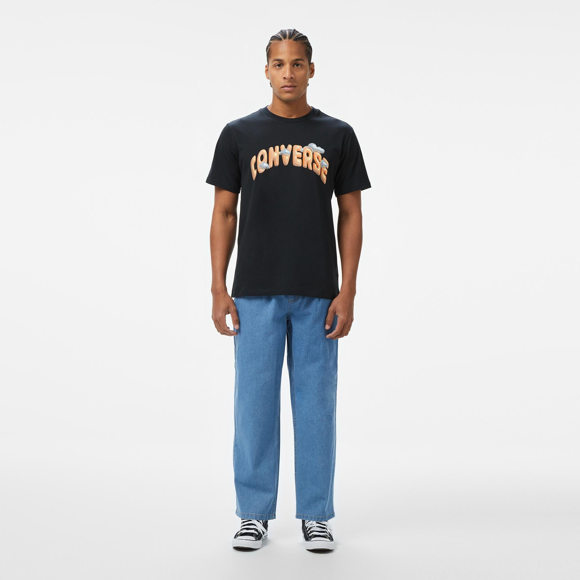 Converse Erkek Baskılı Siyah T-Shirt