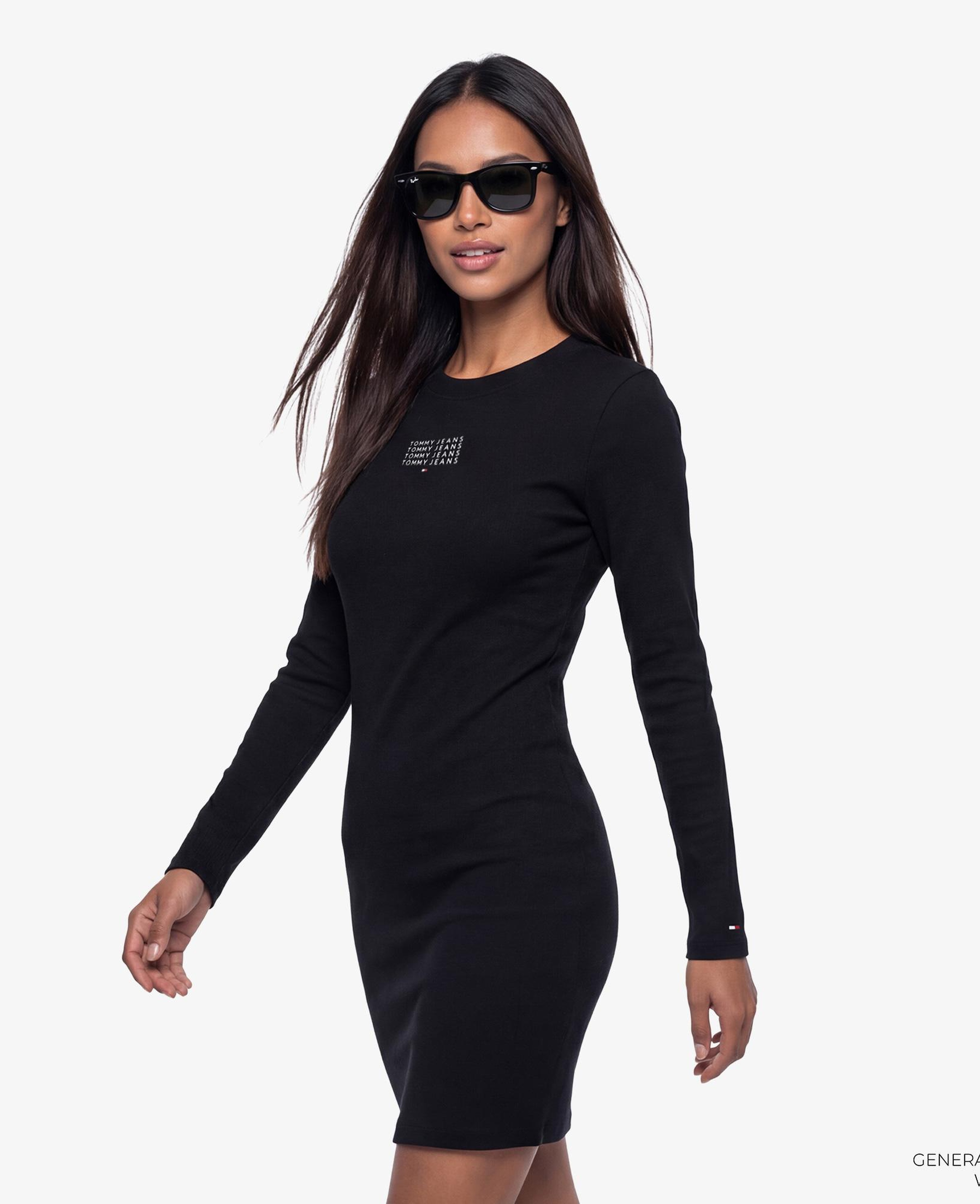 Tommy Hilfiger Linear Kadın Siyah Elbise