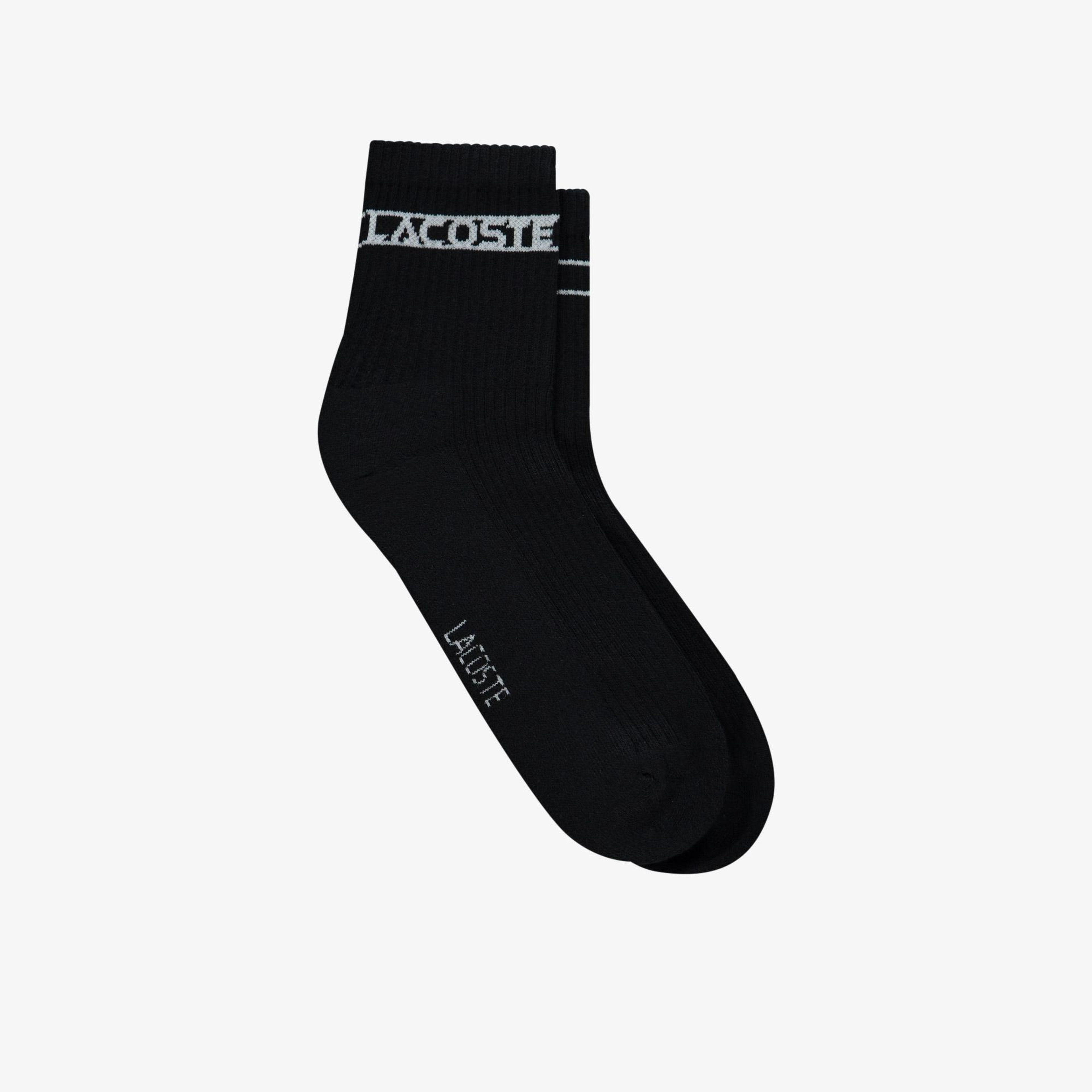 Lacoste Unisex Baskılı Siyah Çorap