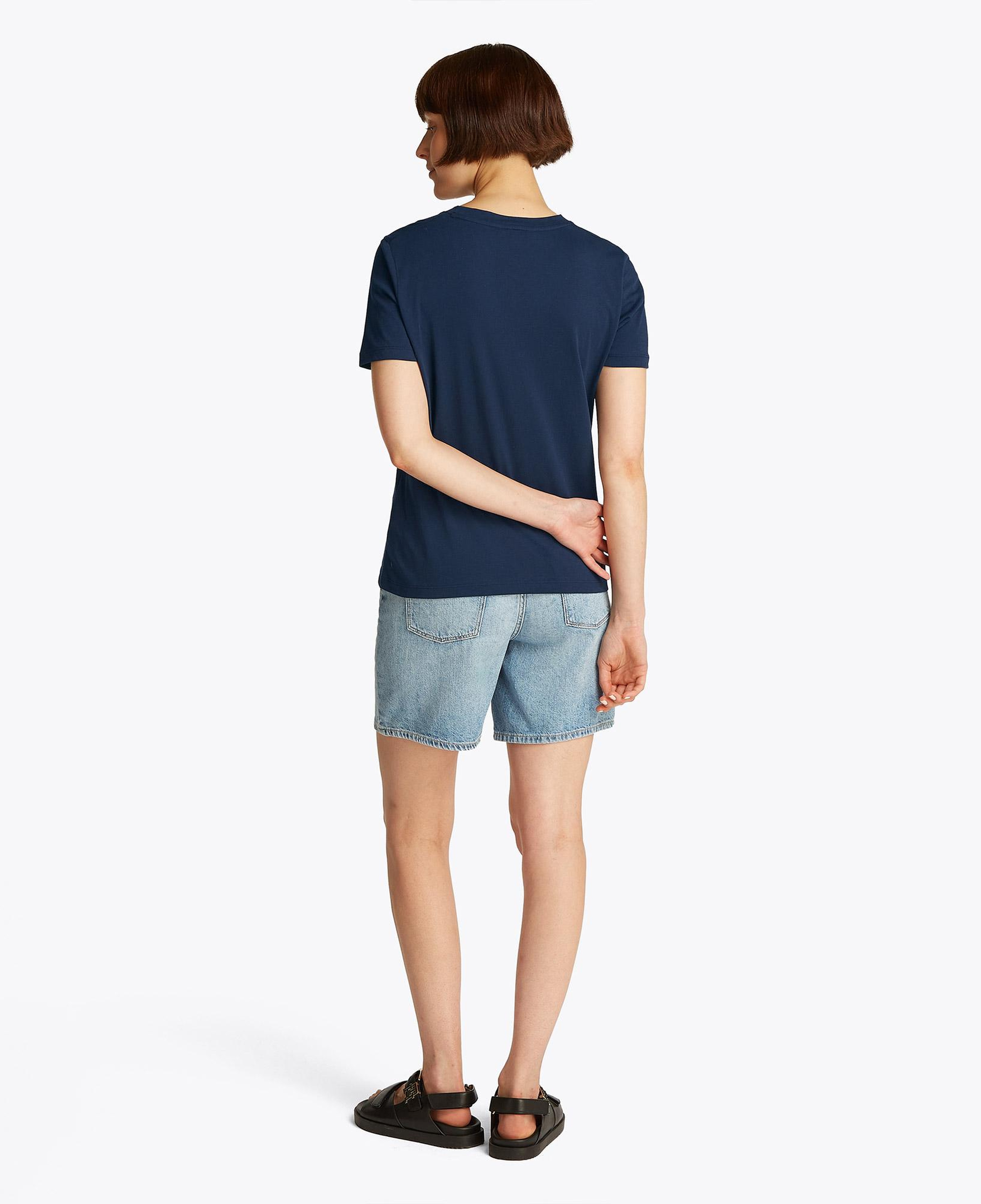 Tommy Hilfiger Corp Logo Kadın Lacivert Crop T-Shirt