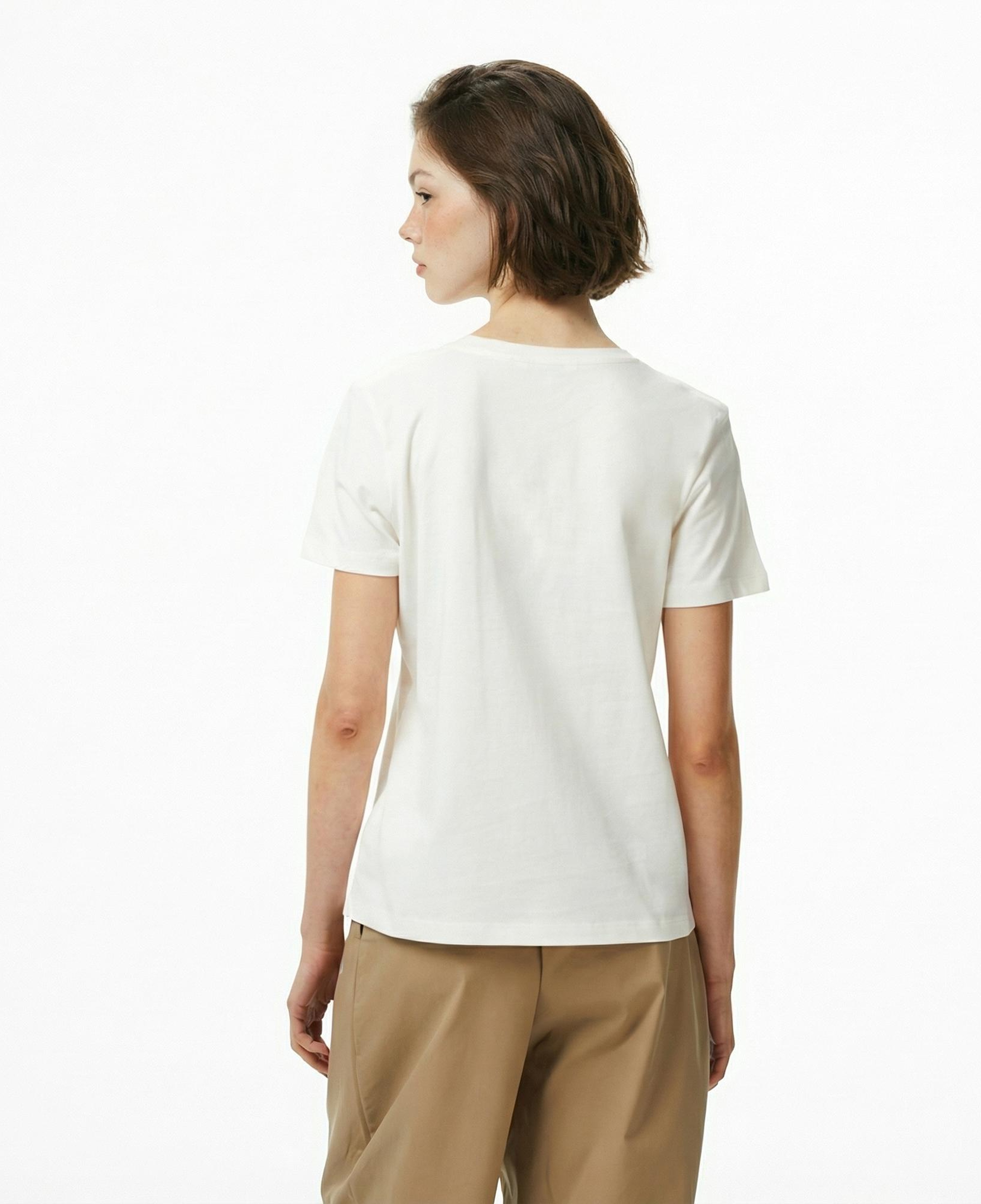 Tommy Hilfiger Lurex Script Regular Kadın Beyaz T-Shirt