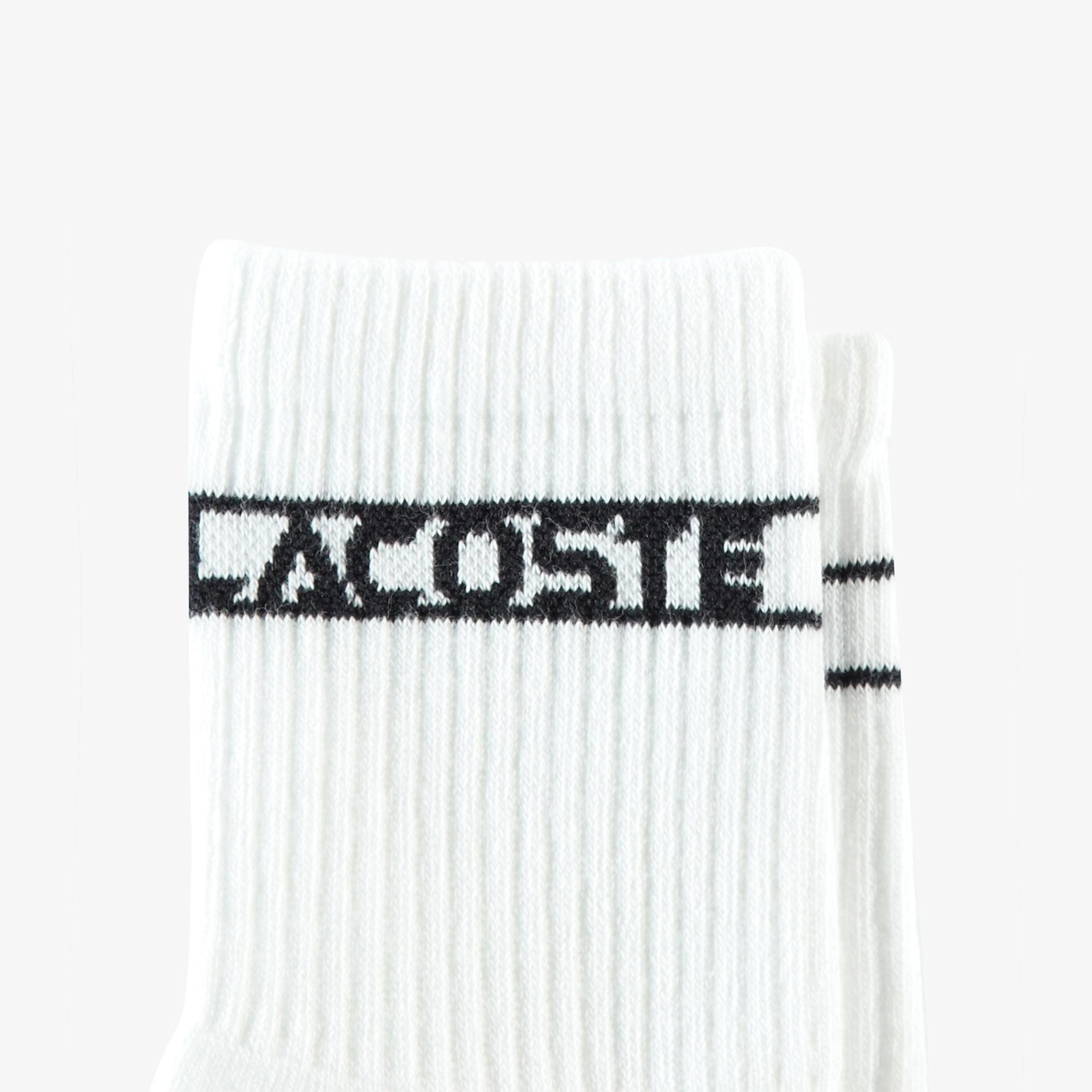 Lacoste Unisex Baskılı Beyaz Çorap