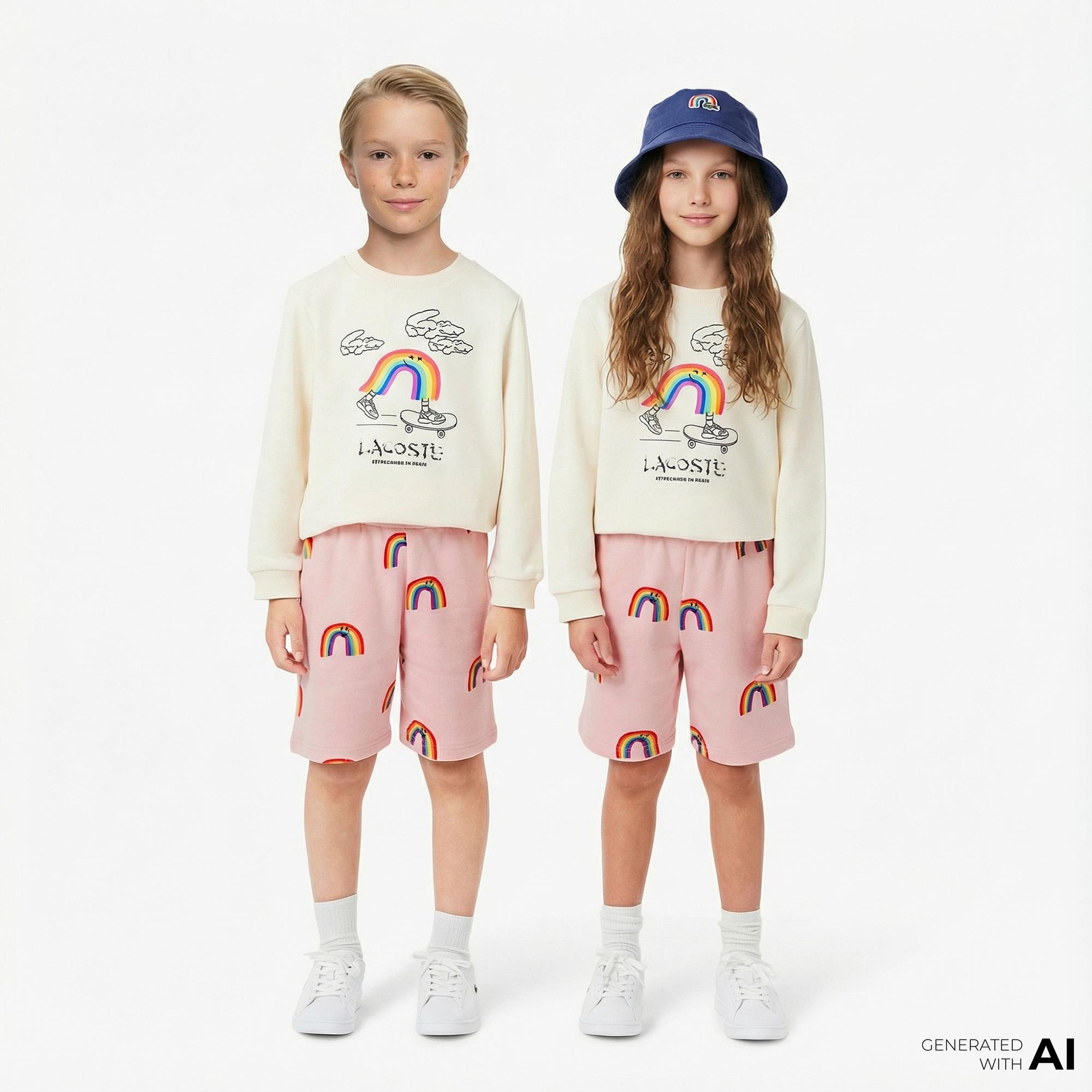 Lacoste Çocuk Desenli Pembe Şort