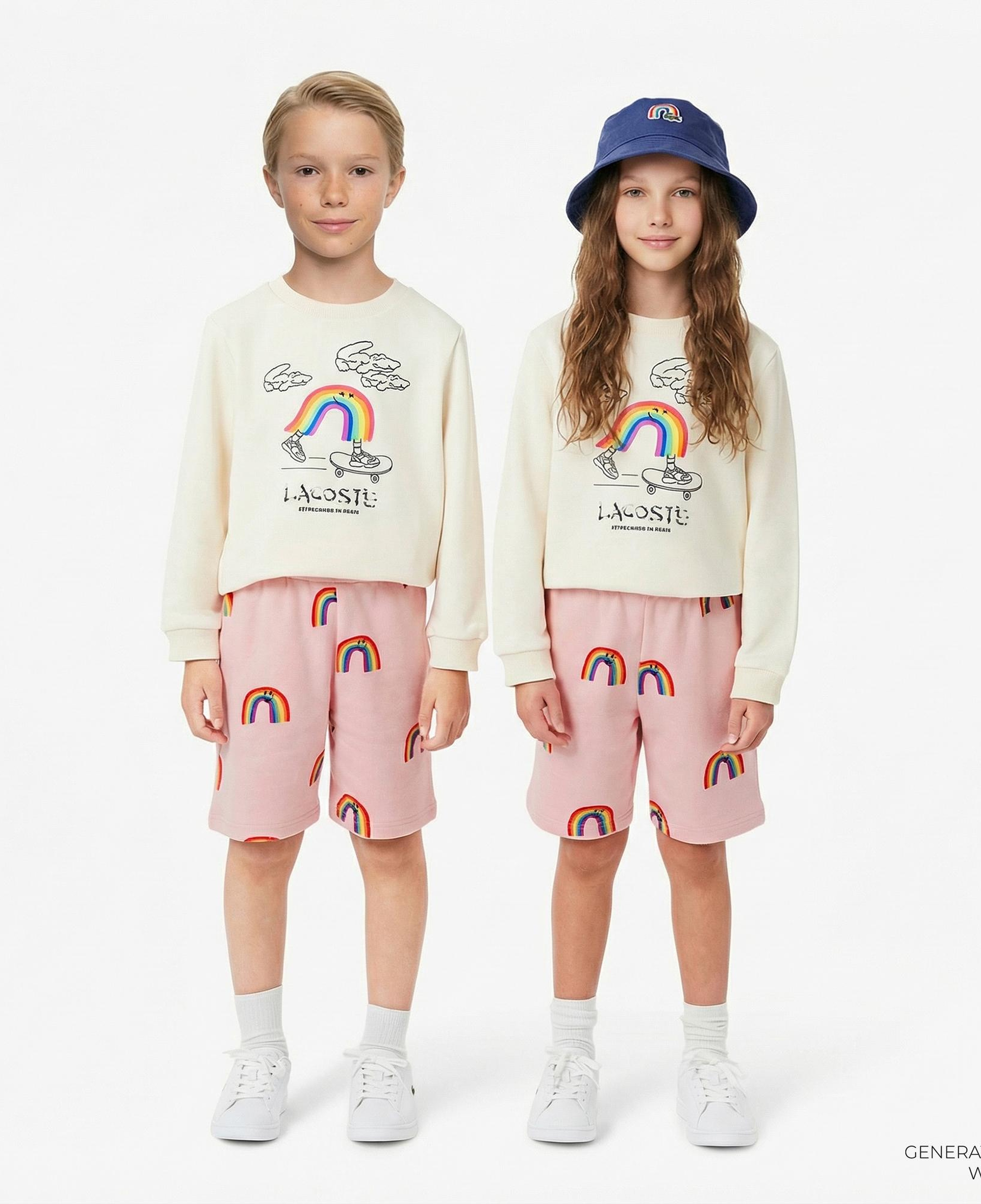 Lacoste Çocuk Desenli Pembe Şort