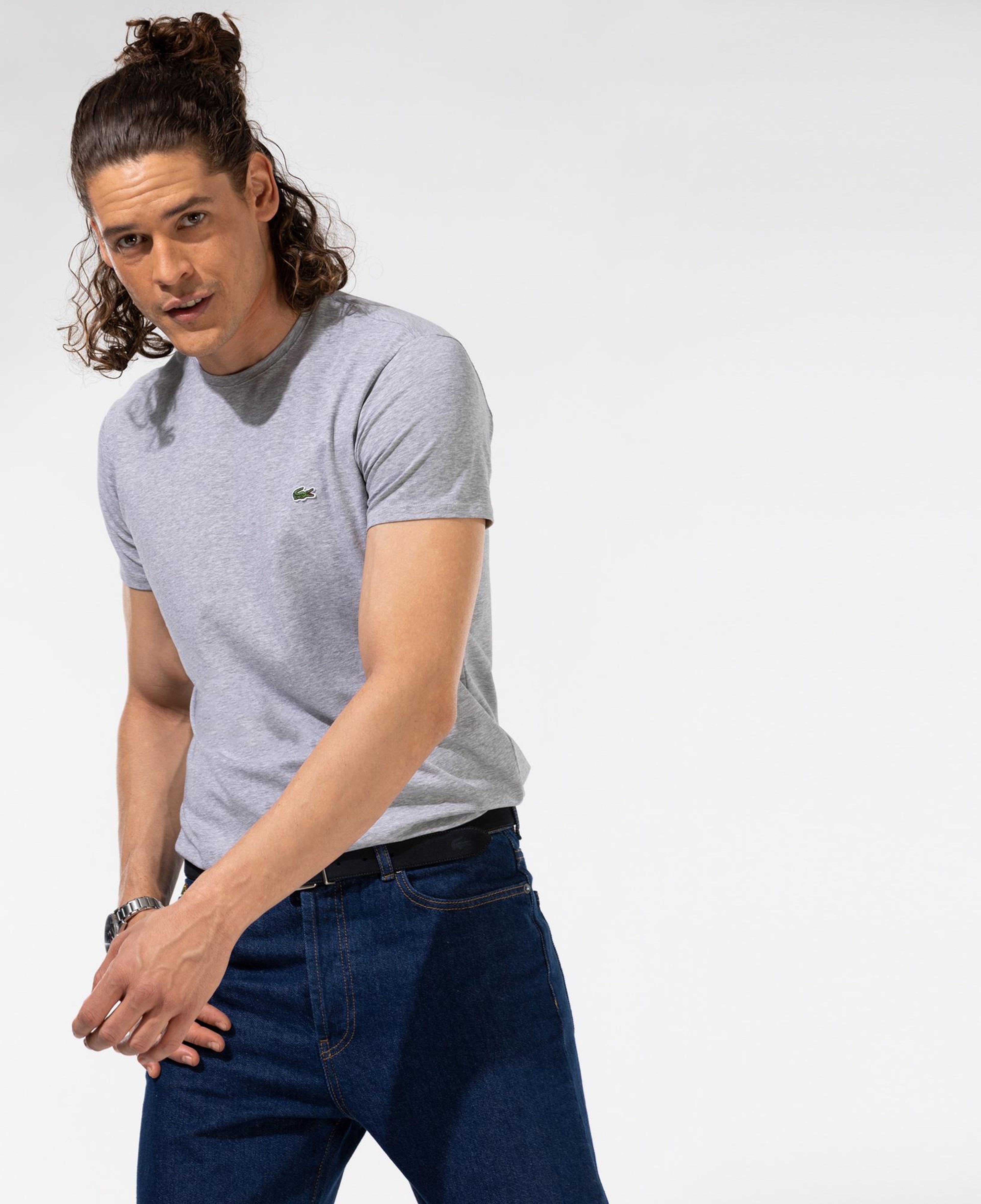 Lacoste Erkek Slim Fit Bisiklet Yaka Gri T-Shirt