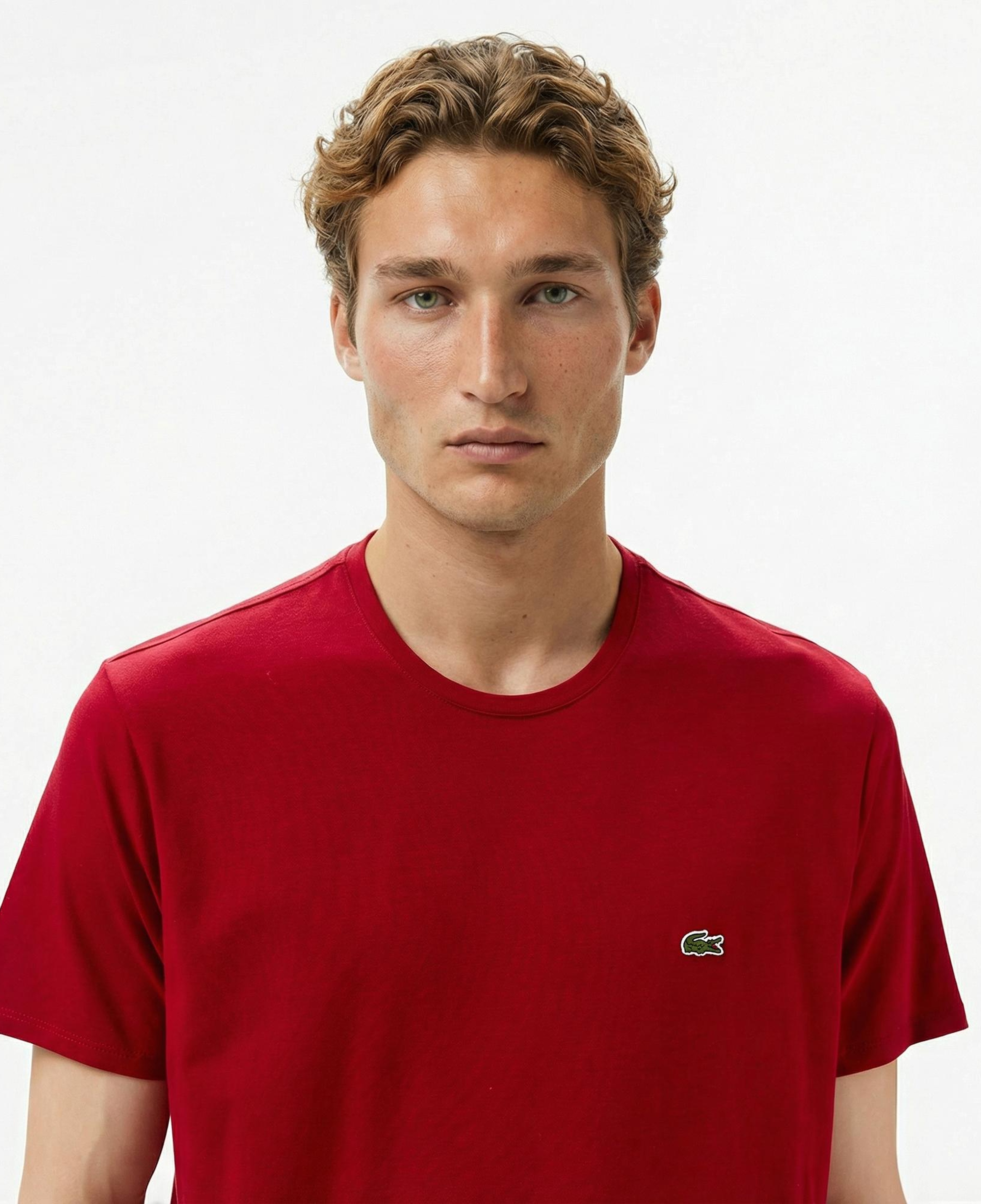 Lacoste Erkek Slim Fit Bisiklet Yaka Bordo T-Shirt