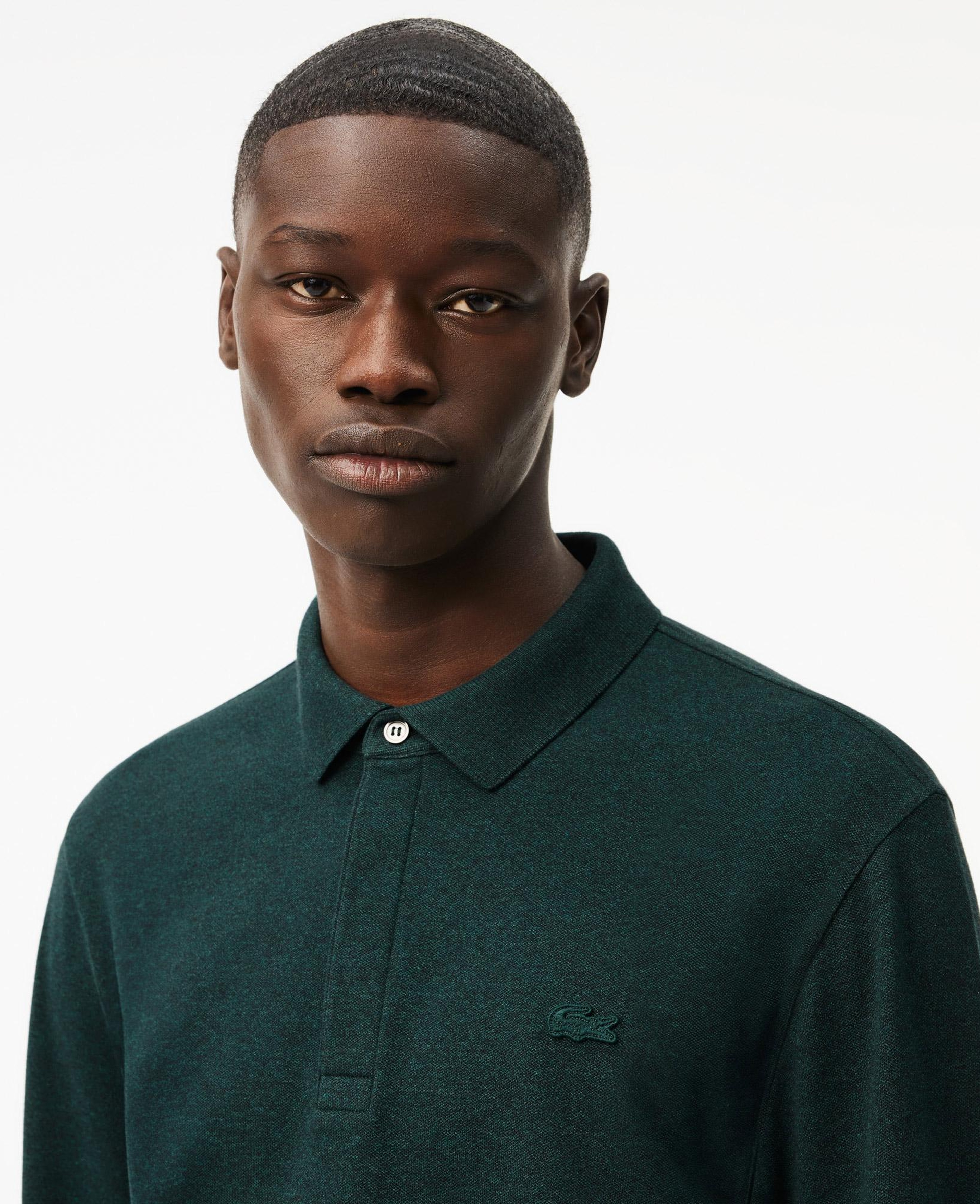 Lacoste Paris Erkek Regular Fit Uzun Kollu Koyu Yeşil Polo