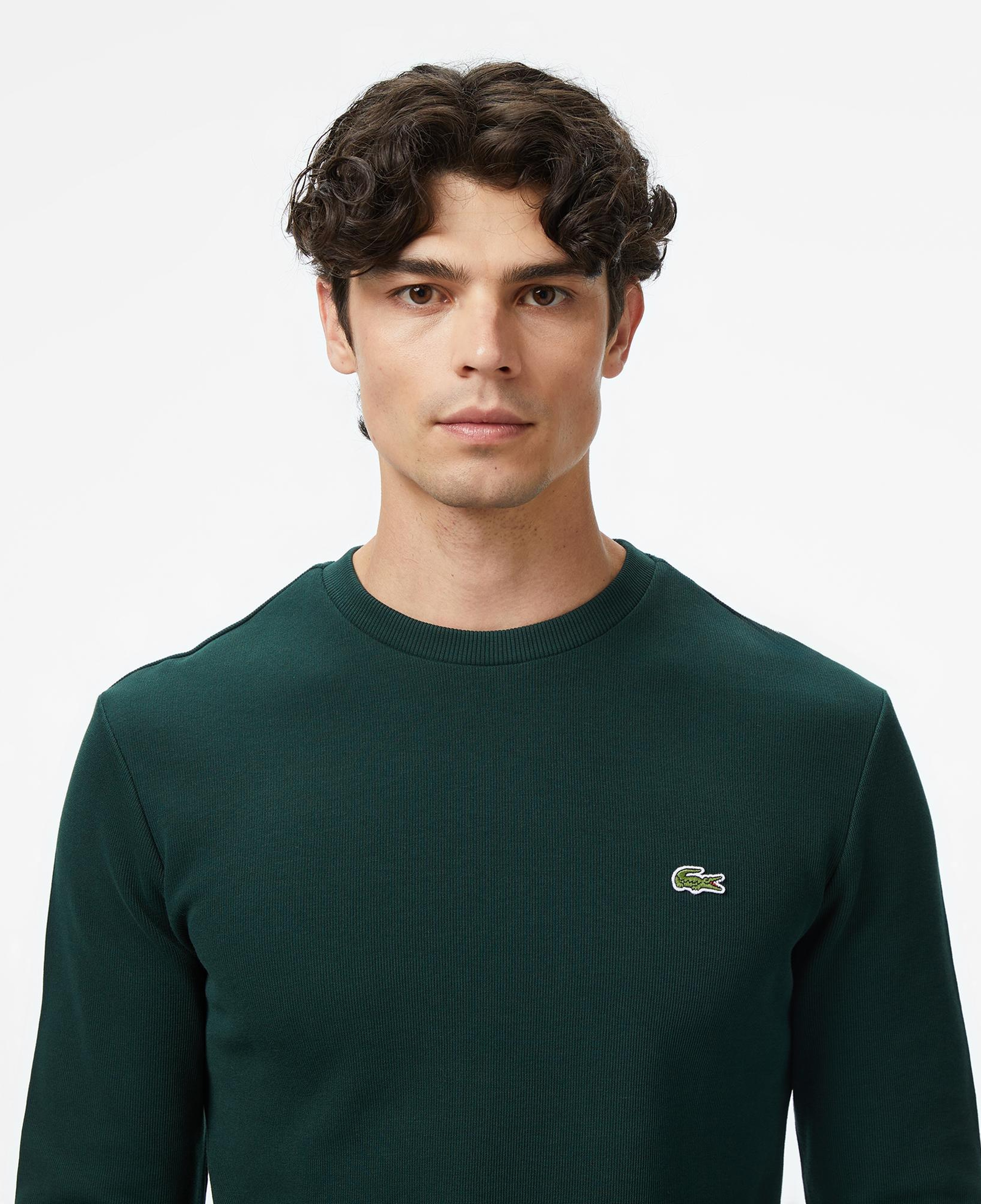 Lacoste Erkek Regular Fit Uzun Kollu Bisiklet Yaka Koyu Yeşil T-Shirt
