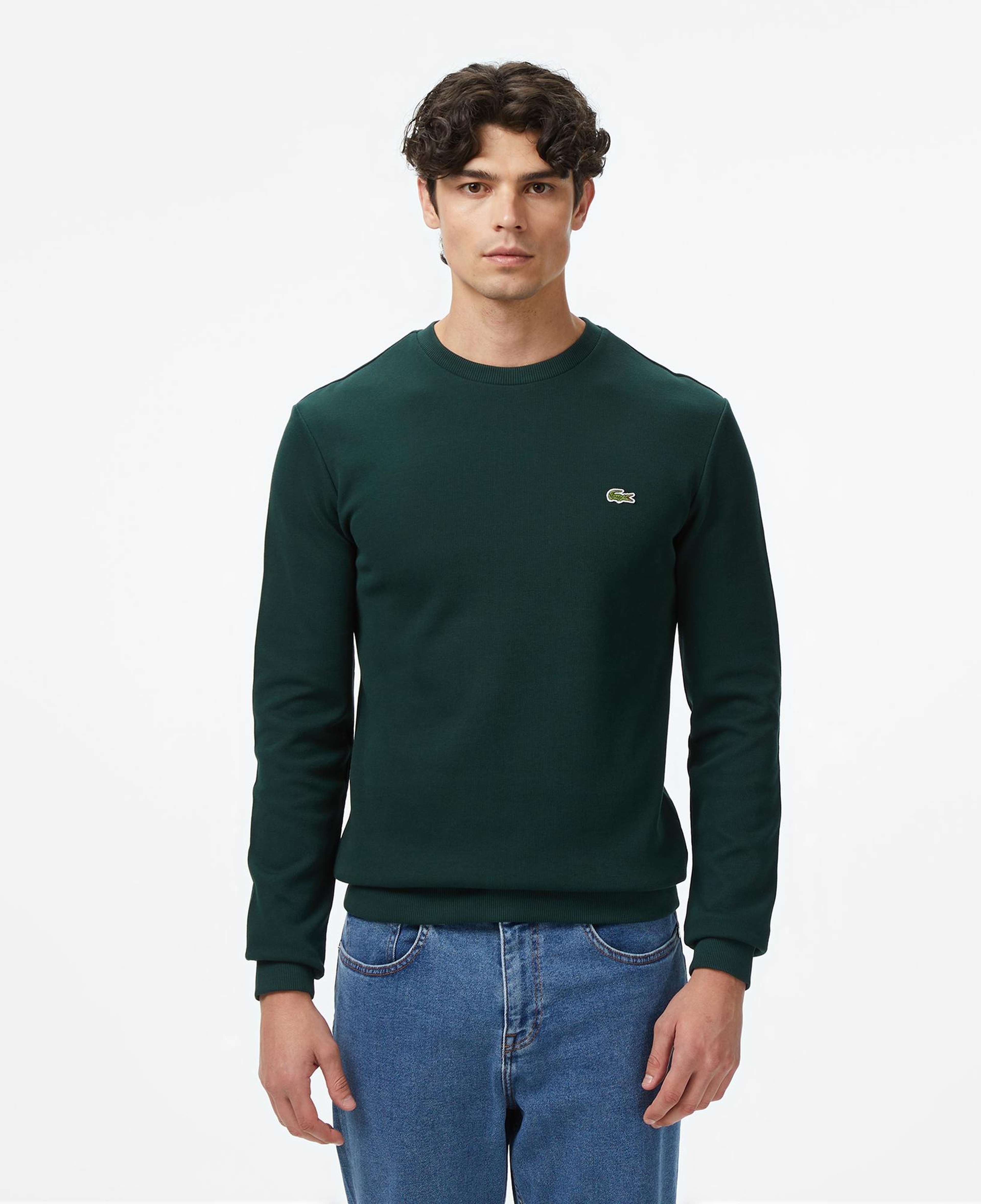 Lacoste Erkek Regular Fit Uzun Kollu Bisiklet Yaka Koyu Yeşil T-Shirt