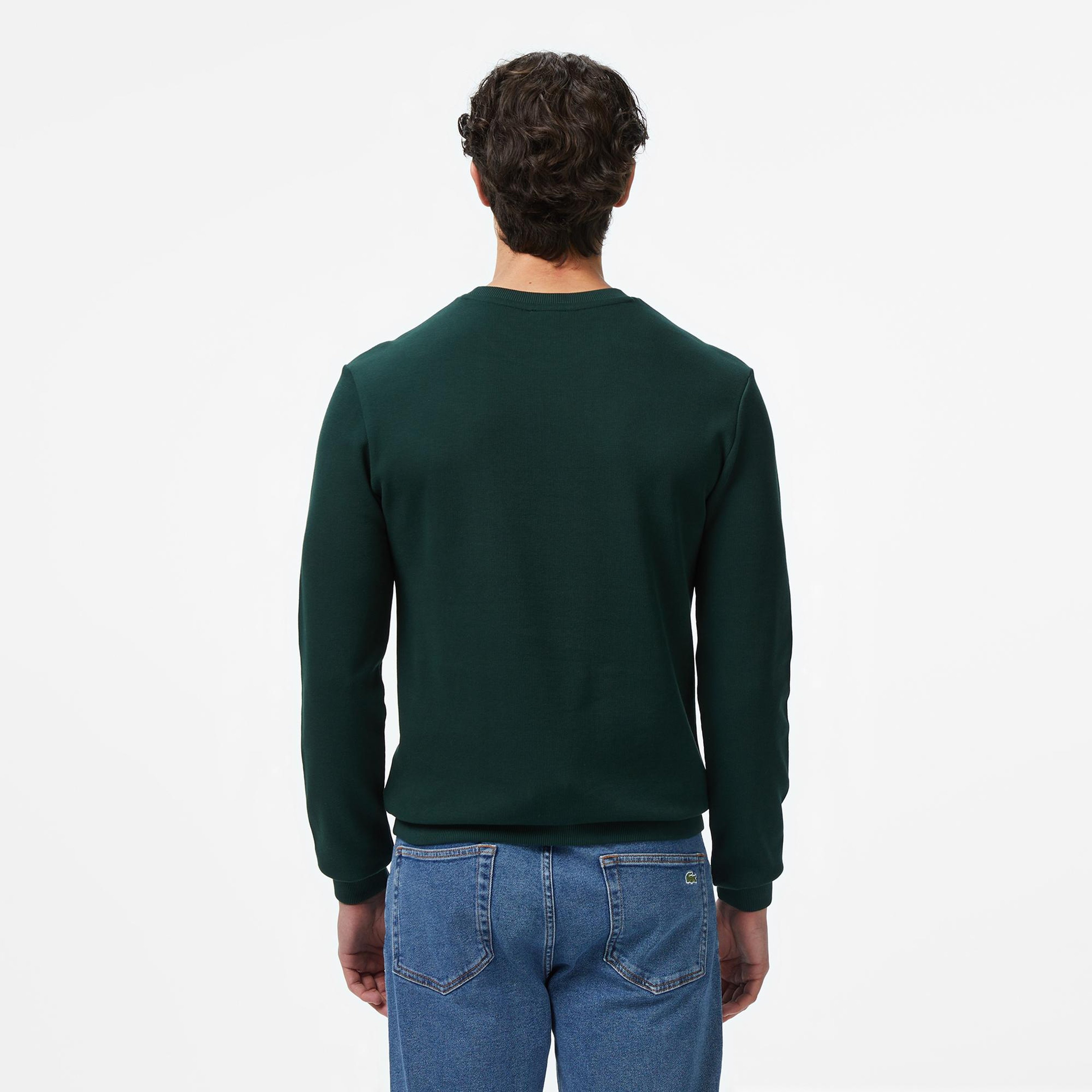 Lacoste Erkek Regular Fit Uzun Kollu Bisiklet Yaka Koyu Yeşil T-Shirt