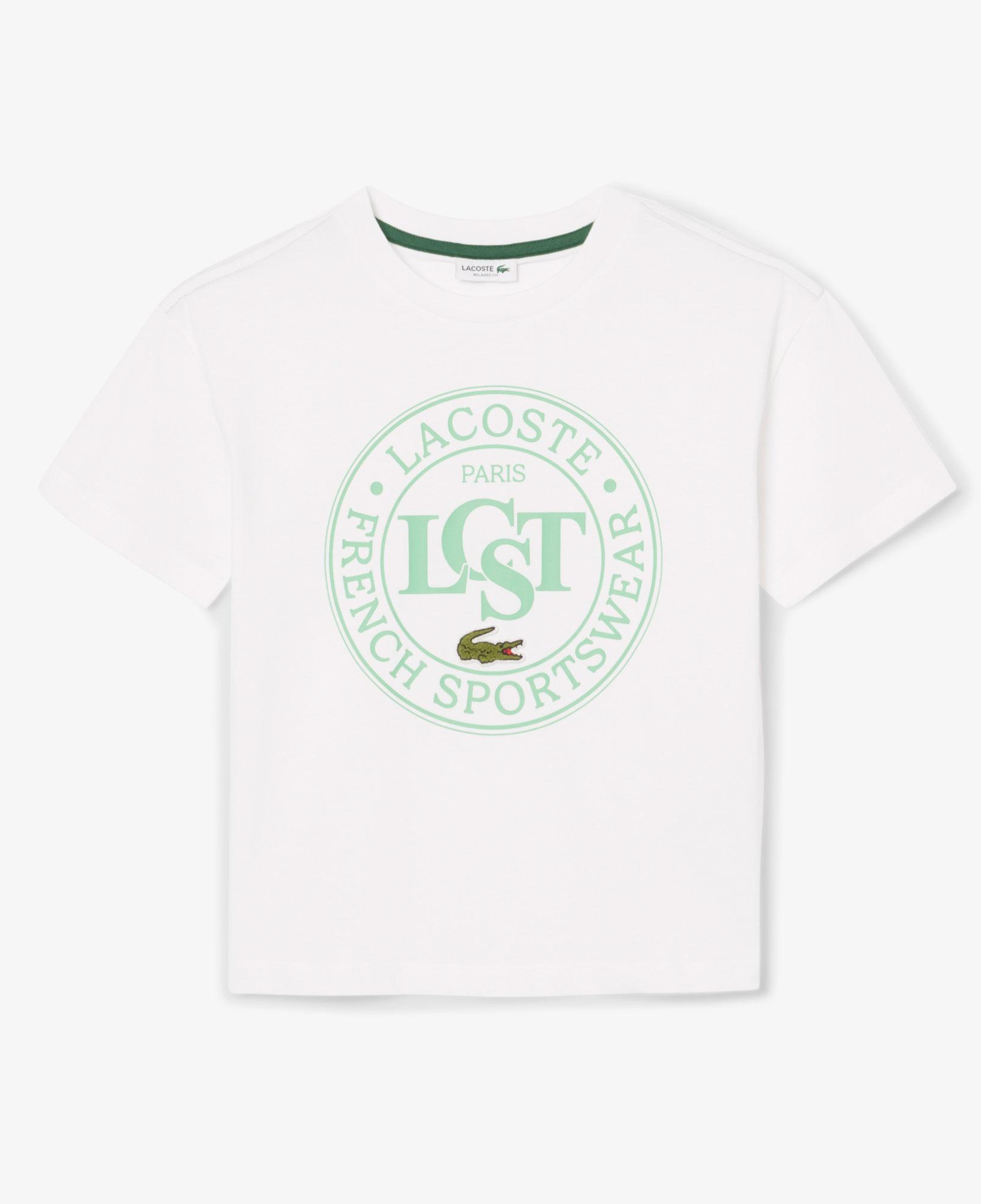 Lacoste Çocuk Bisiklet Yaka Baskılı Beyaz T-Shirt