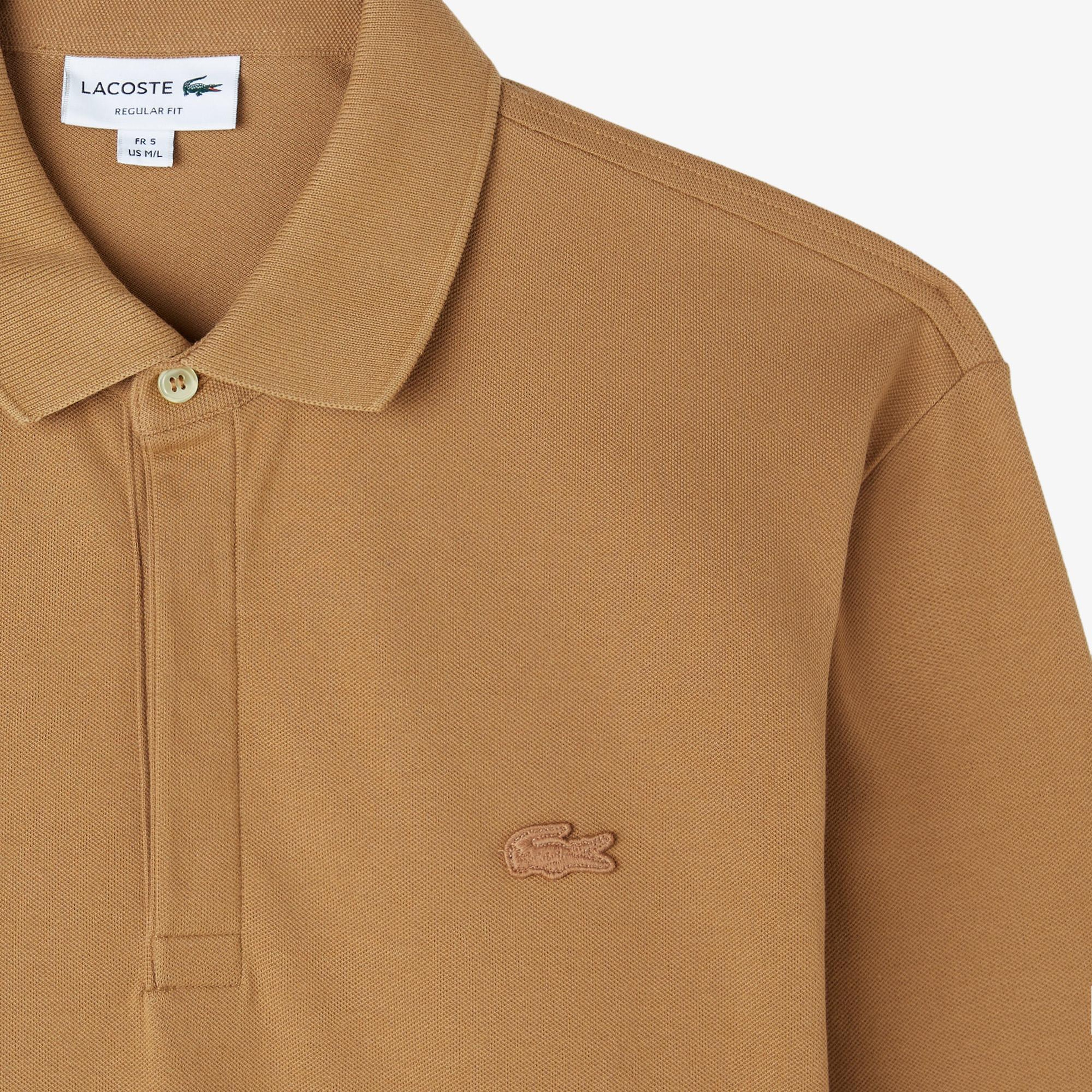 Lacoste Paris Erkek Regular Fit Uzun Kollu Açık Kahverengi Polo