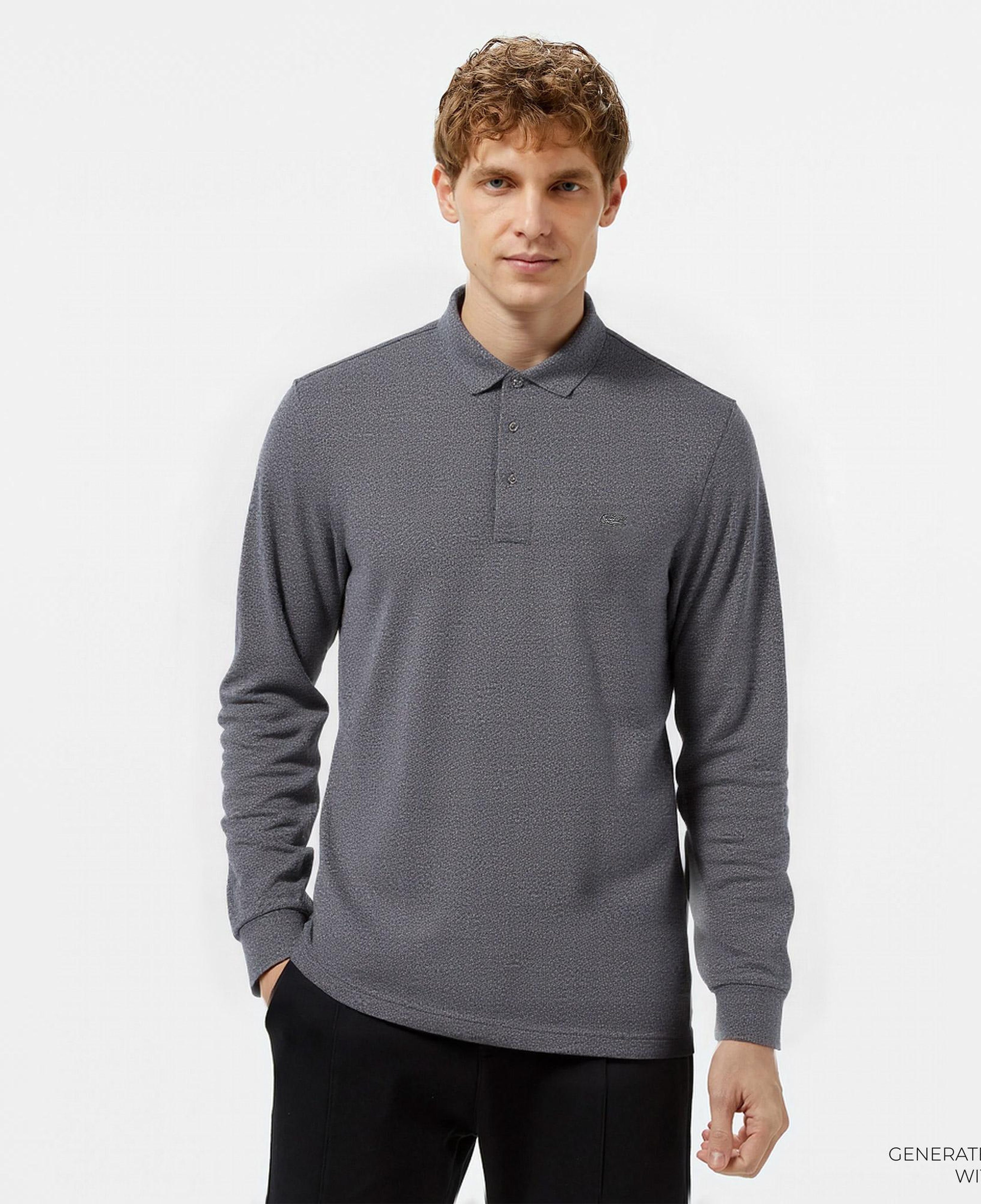 Lacoste Paris Erkek Regular Fit Uzun Kollu Koyu Gri Polo