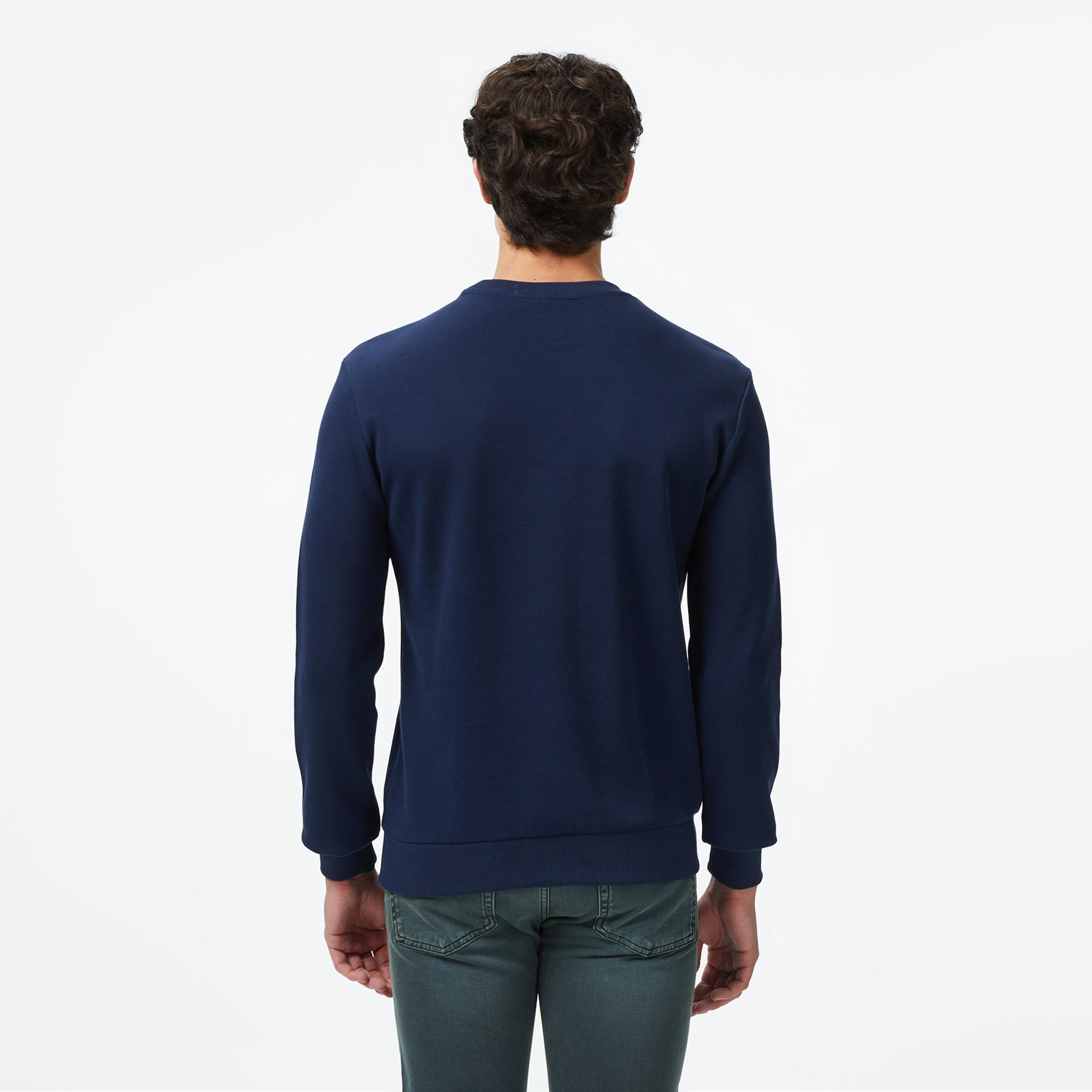 Lacoste Erkek Regular Fit Uzun Kollu Bisiklet Yaka Lacivert T-Shirt