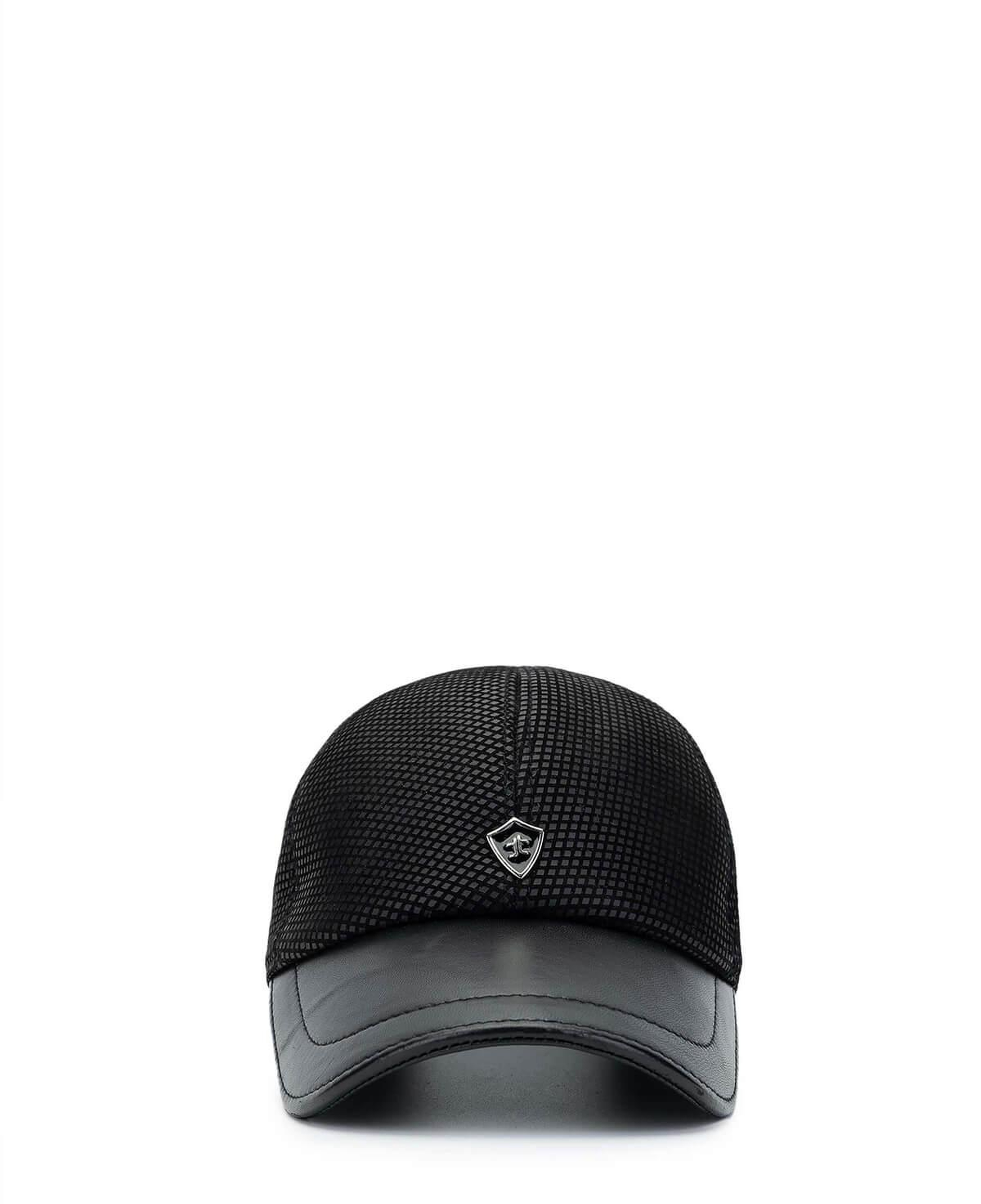 Tamer Tanca Erkek Deri & Tekstil Siyah Beyzbol Şapka