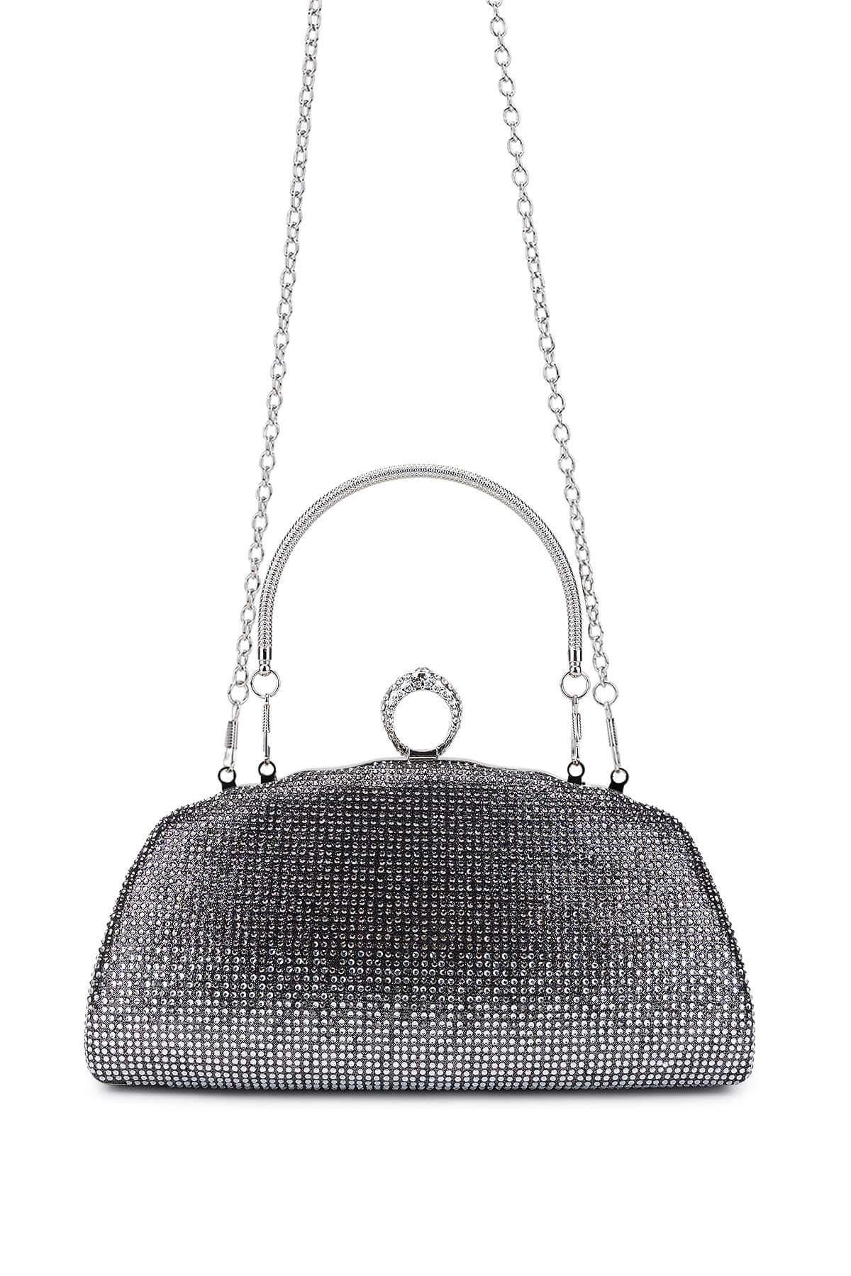 Tamer Tanca Kadın Vegan Antrasit Abiye Çanta