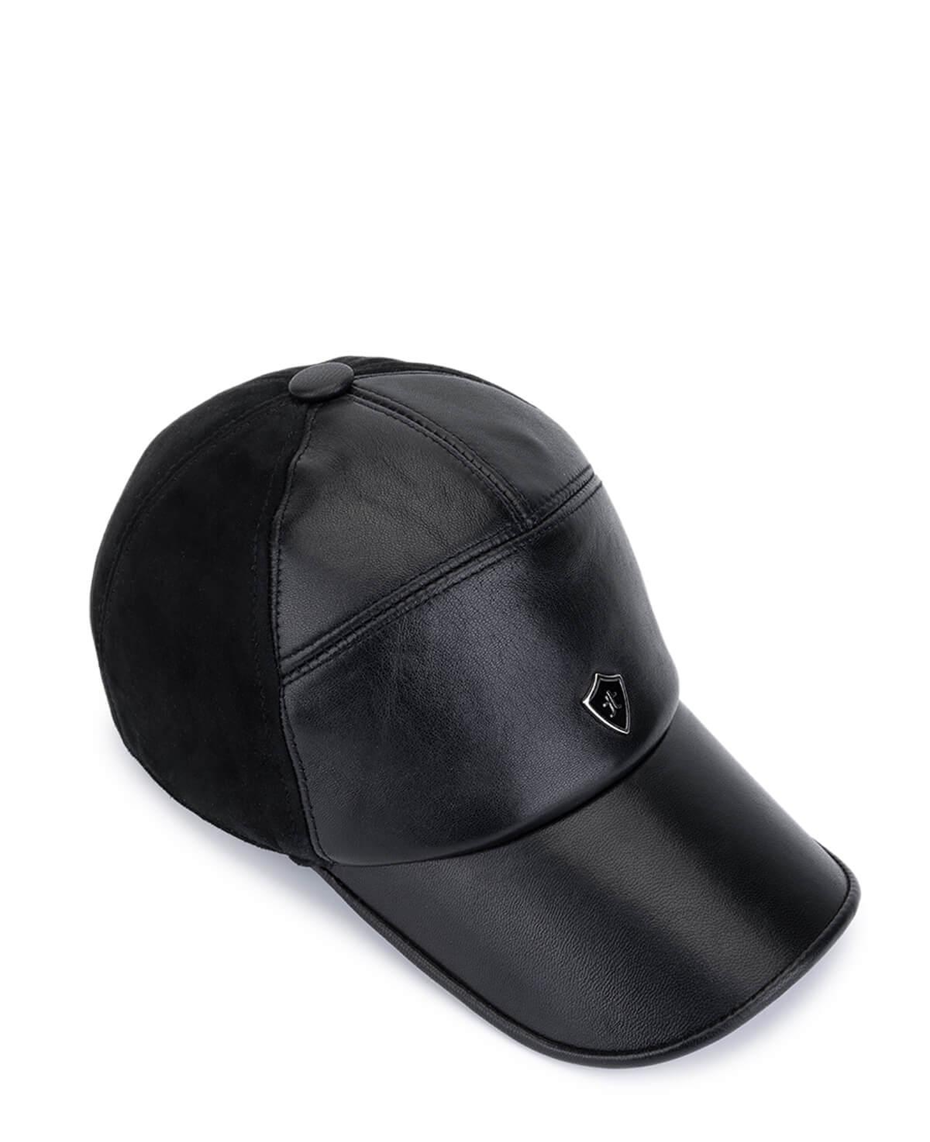 Tamer Tanca Erkek Hakiki Deri Siyah Beyzbol Şapka