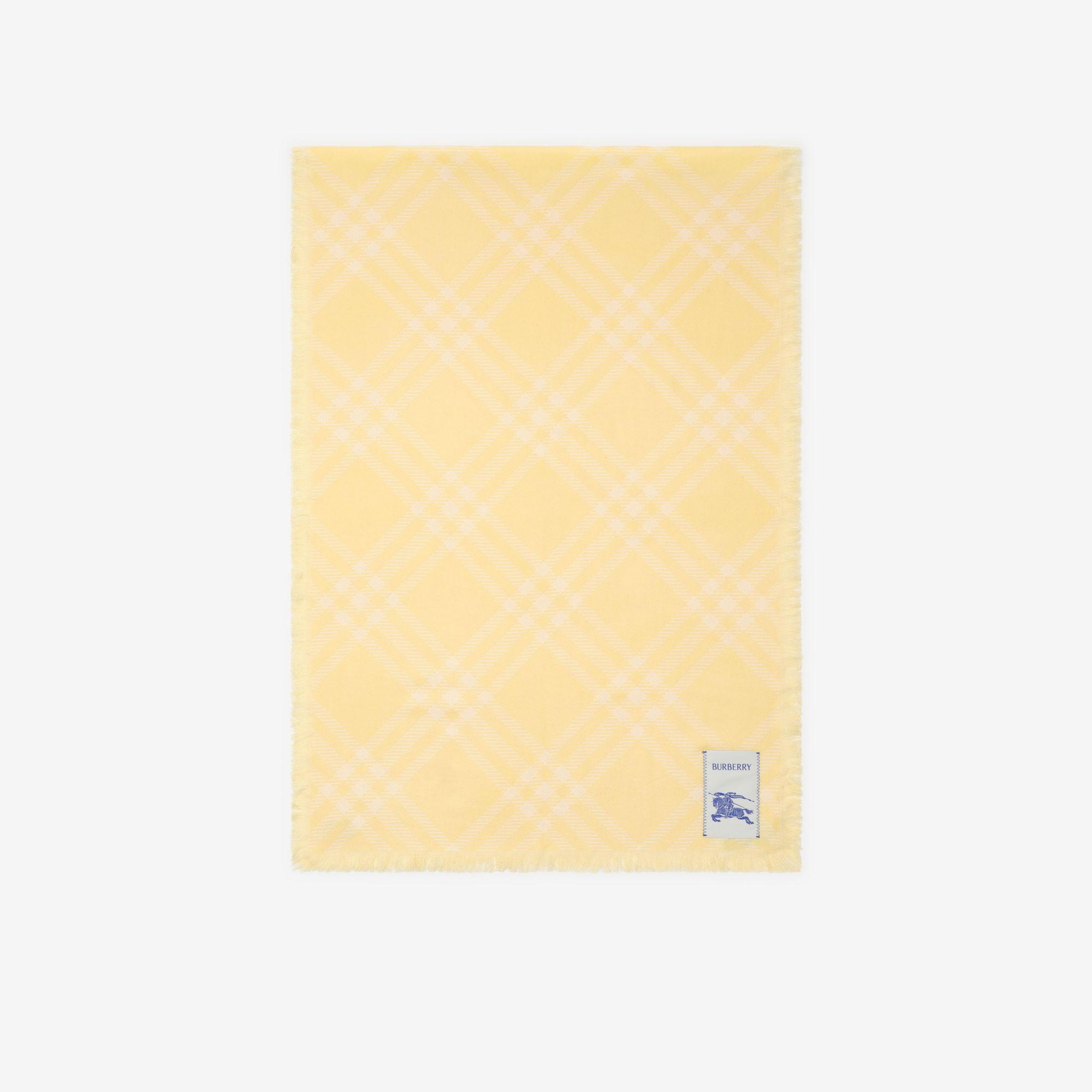 Burberry Wide Check Wool Silk Kadın Turuncu Atkı