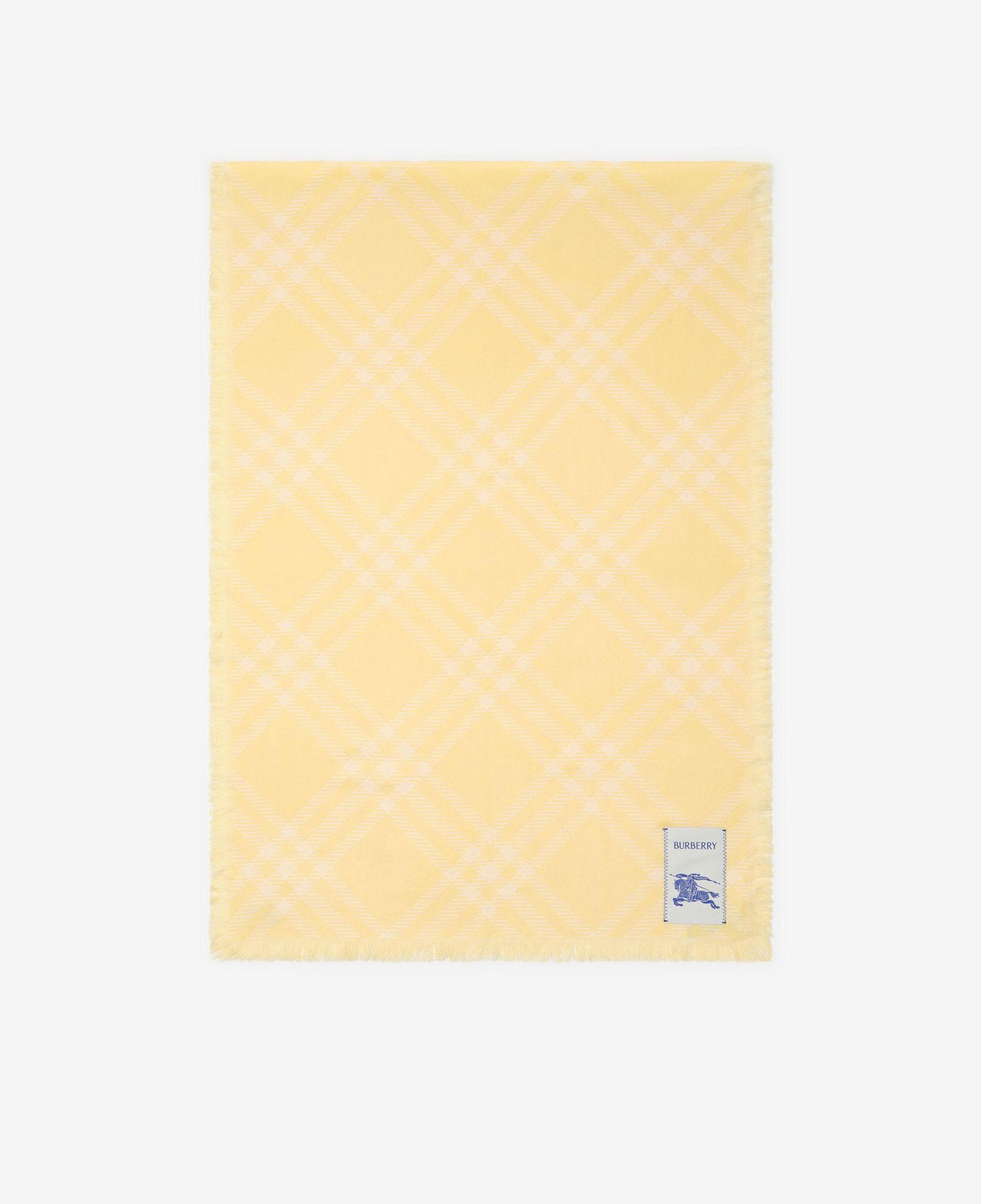 Burberry Wide Check Wool Silk Kadın Turuncu Atkı