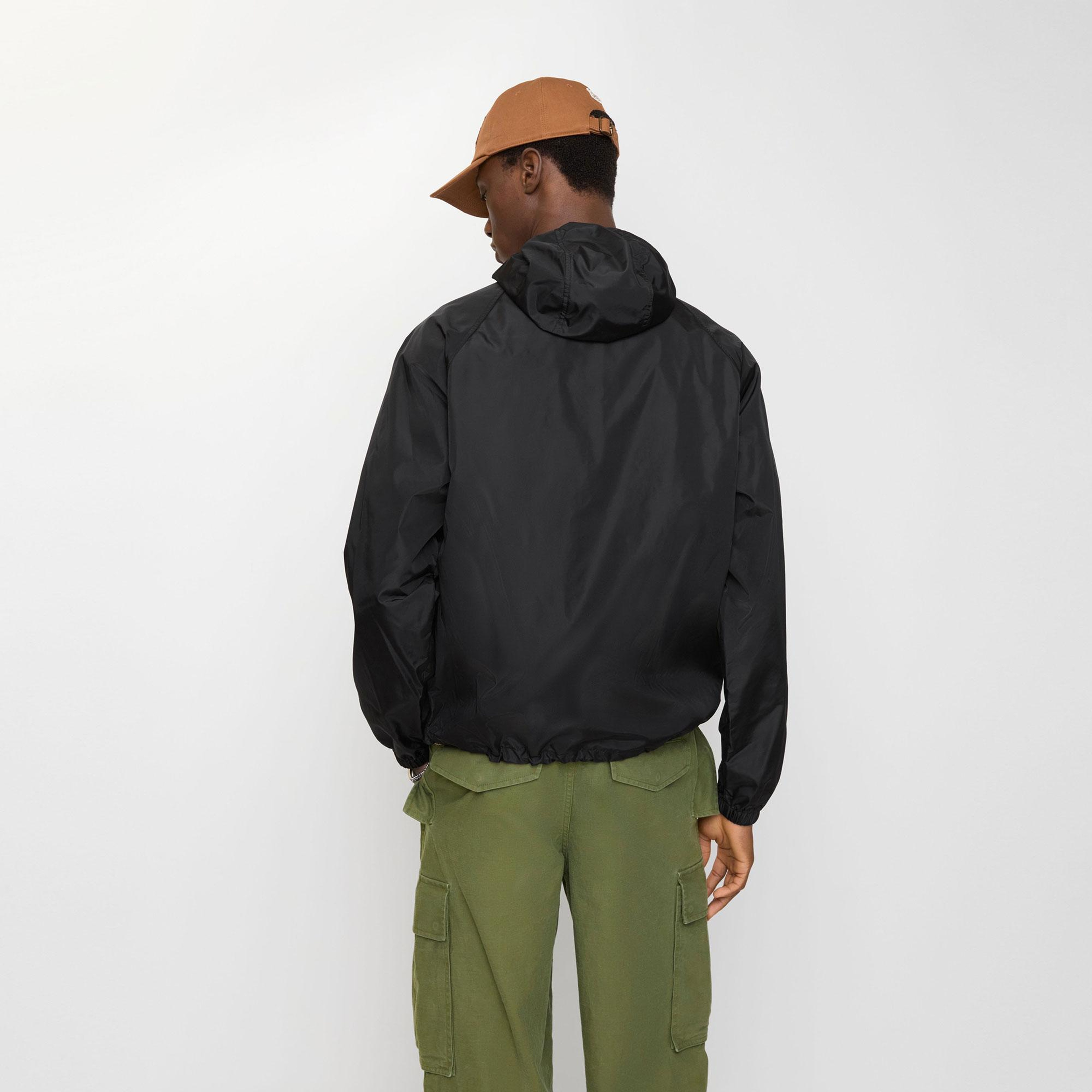 Burberry Checker-Tape Nylon Hooded Erkek Siyah Mont