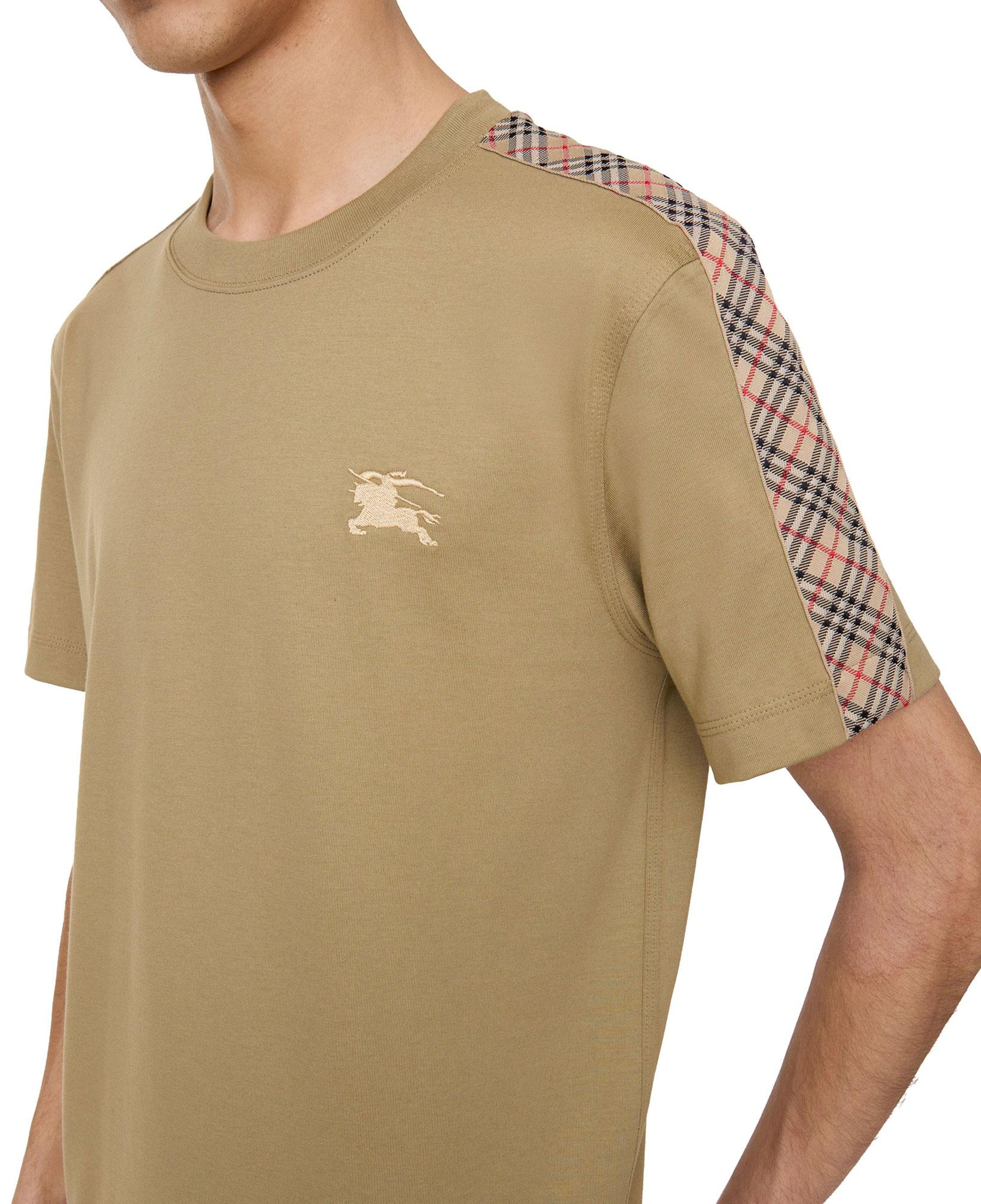 Burberry Check Trim Cotton Erkek Bej T-Shirt