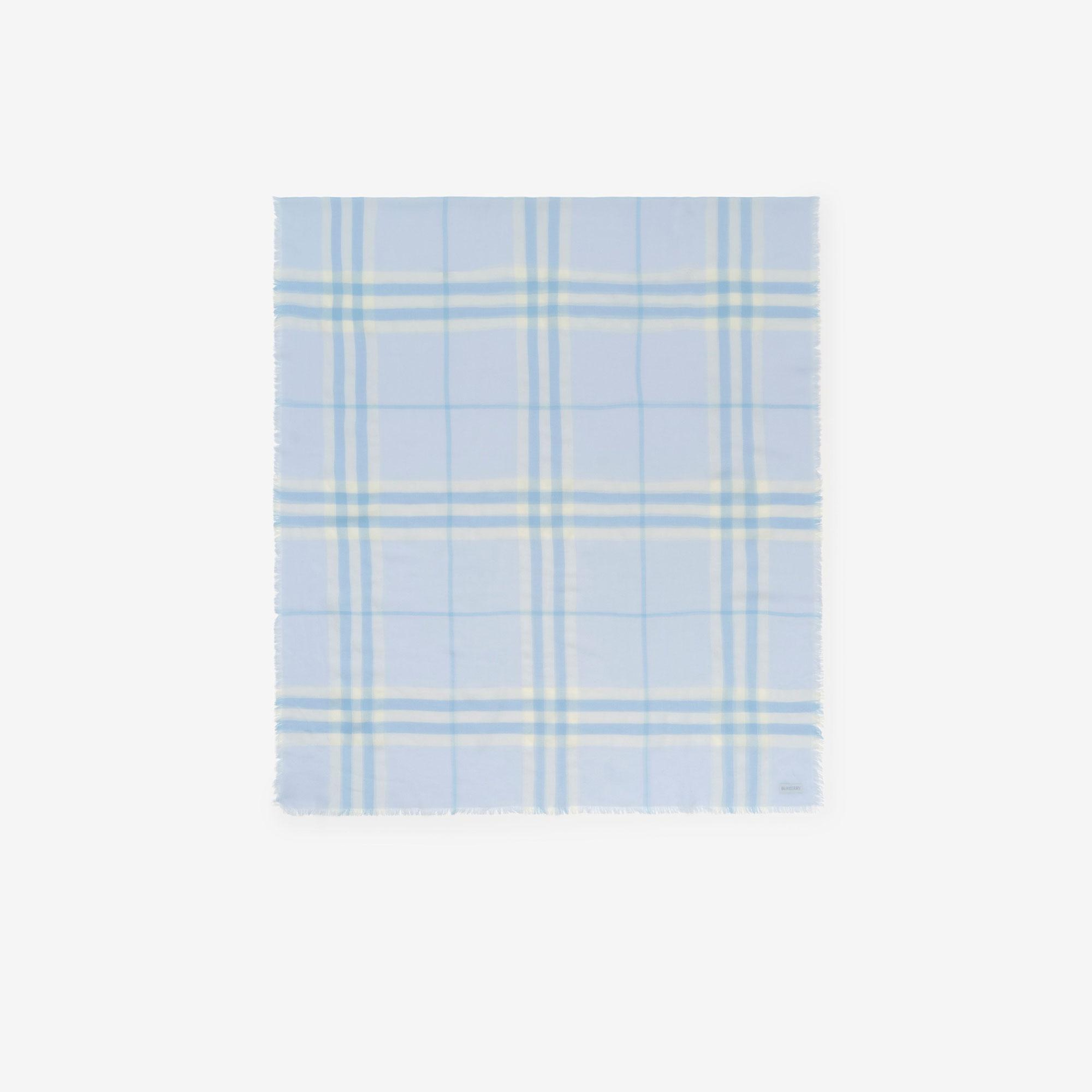 Burberry Wide Check Wool Kadın Mavi Atkı