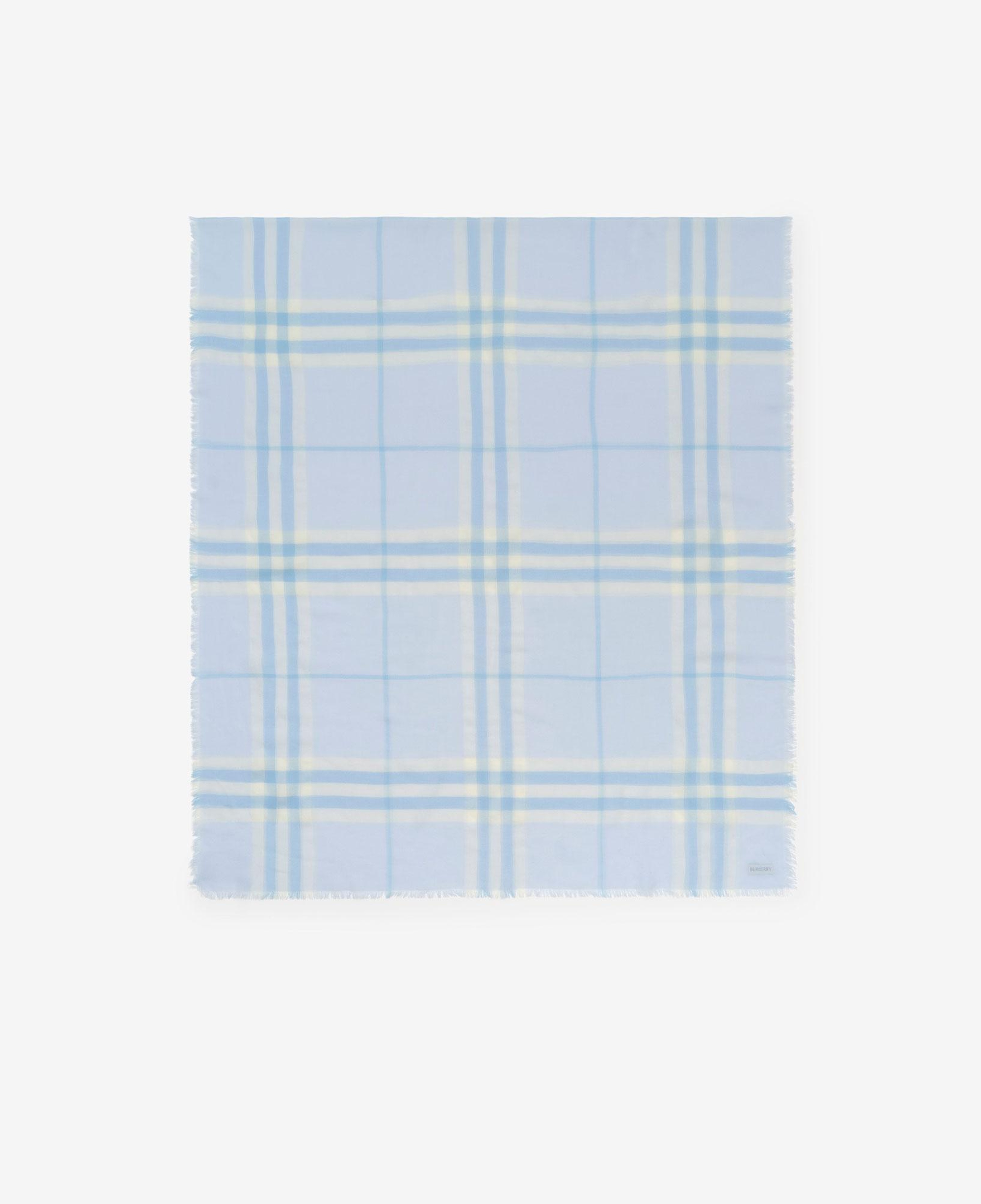 Burberry Wide Check Wool Kadın Mavi Atkı