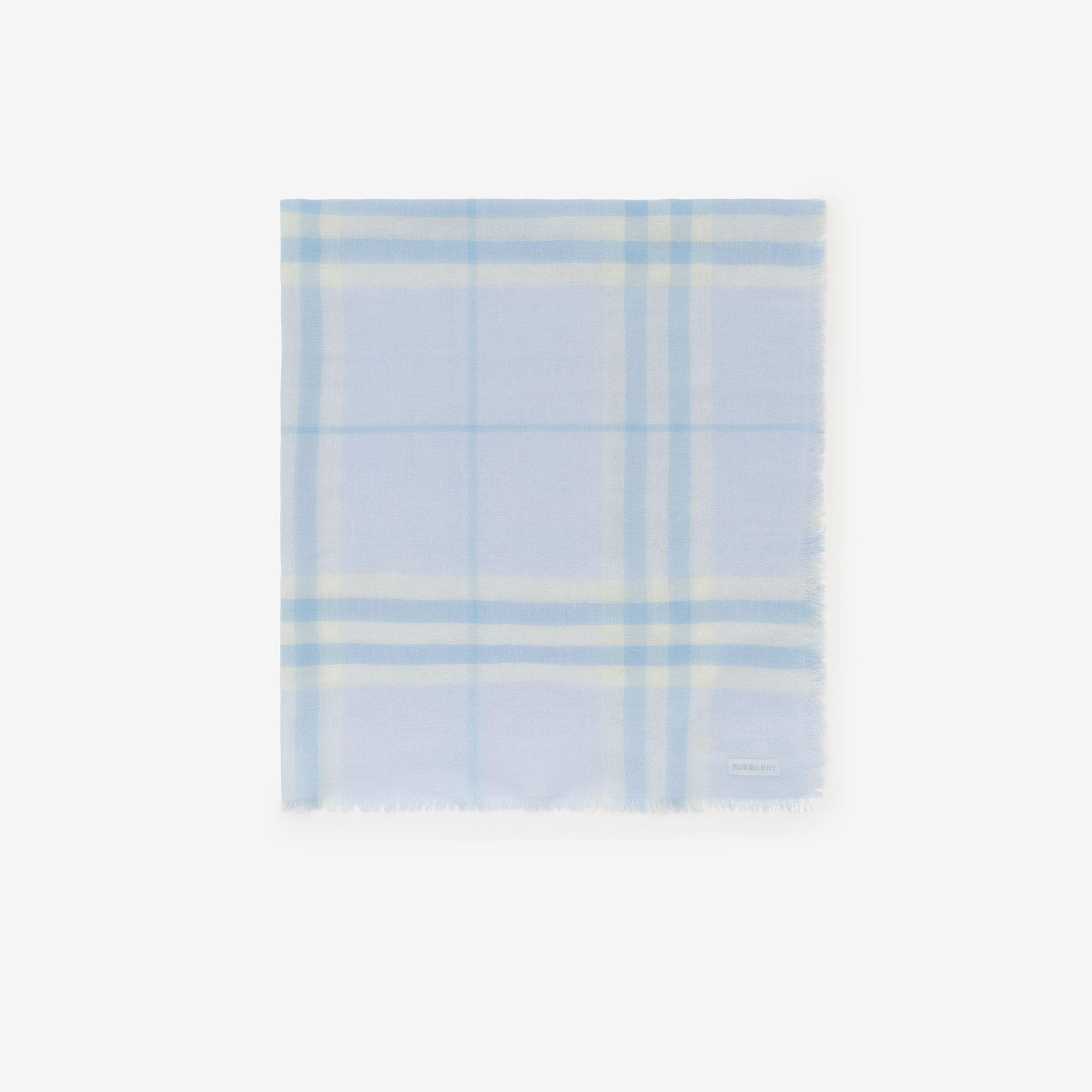 Burberry Wide Check Wool Kadın Mavi Atkı