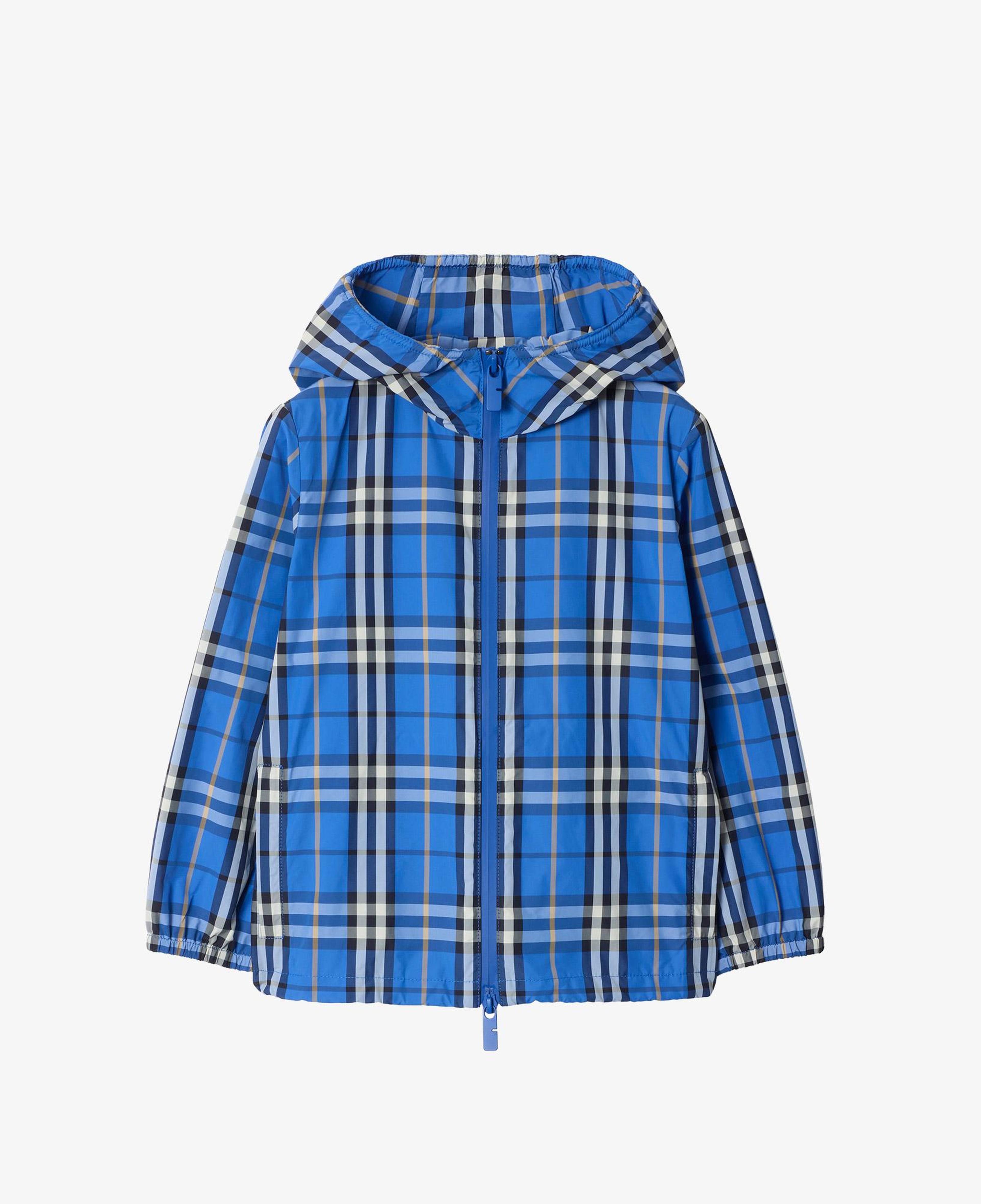 Burberry Check Nylon Hooded Çocuk Mavi Mont
